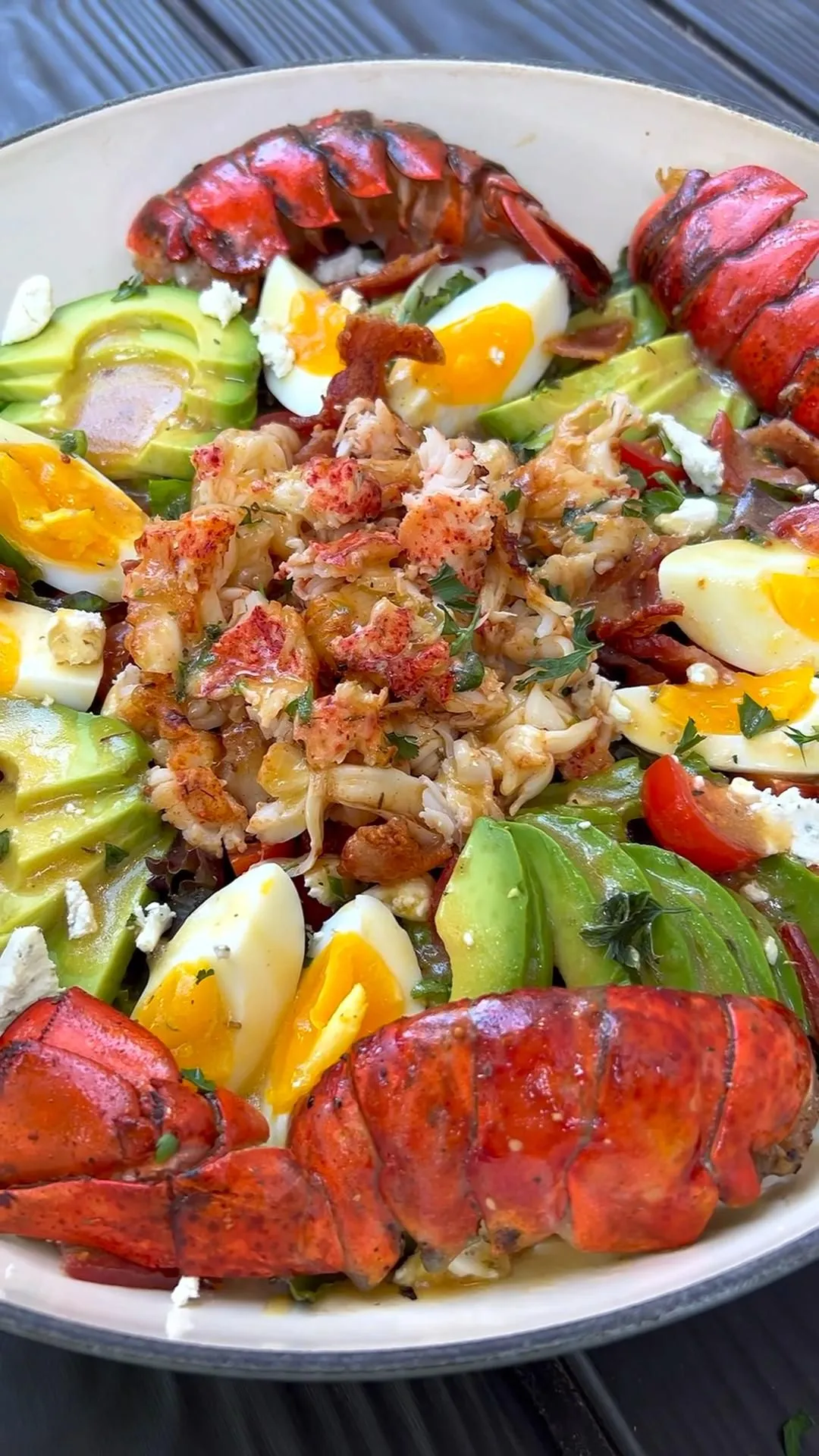 Lobster Salad with Old Bay Buttermilk Dressing and Toasted Brioche Croutons