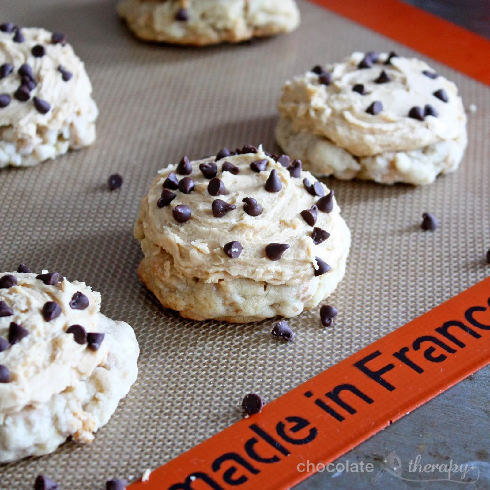 Lofthouse Style Soft Peanut Butter Chip Sugar Cookies with Peanut Butter Frosting