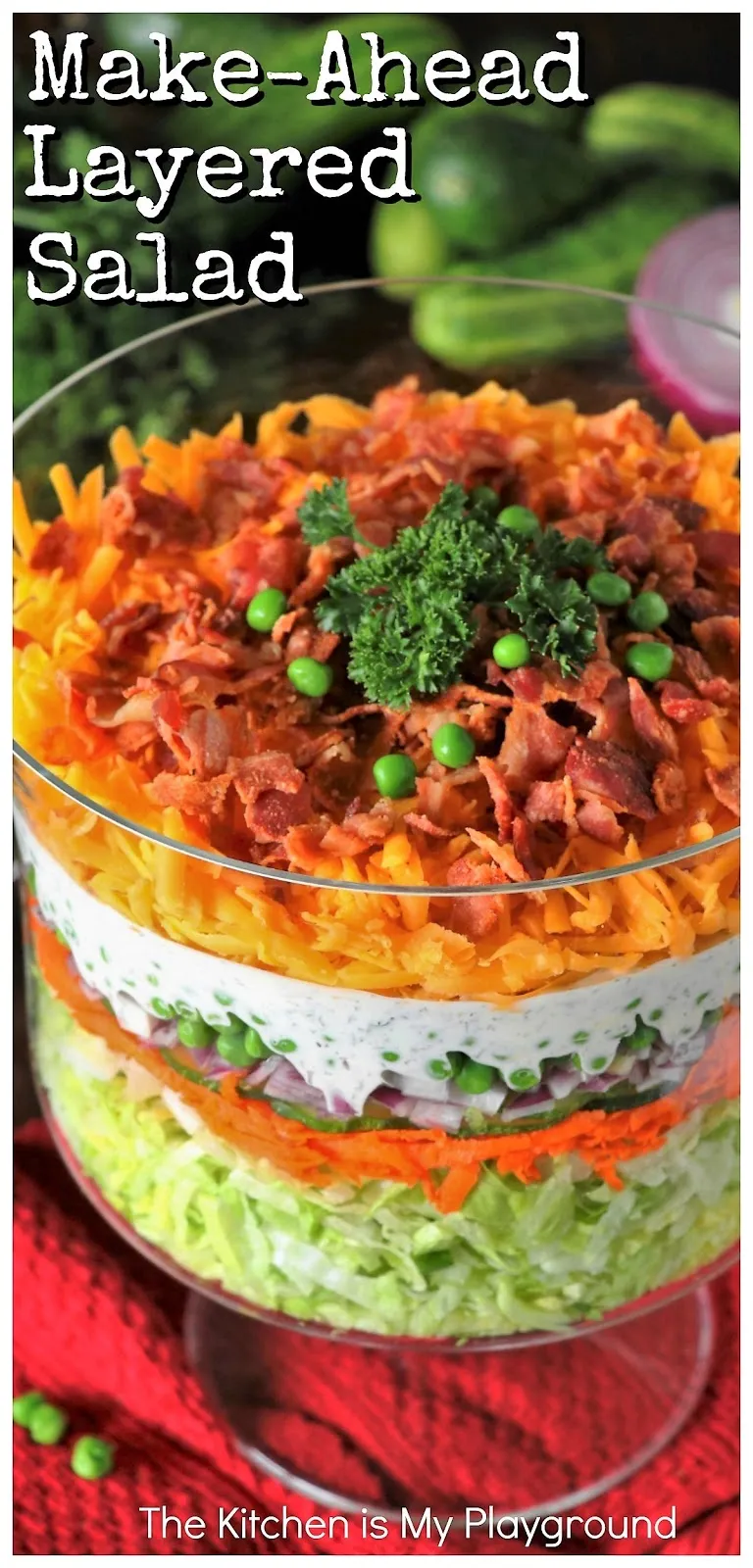 Make Ahead Layered Spinach Salad for Crowd