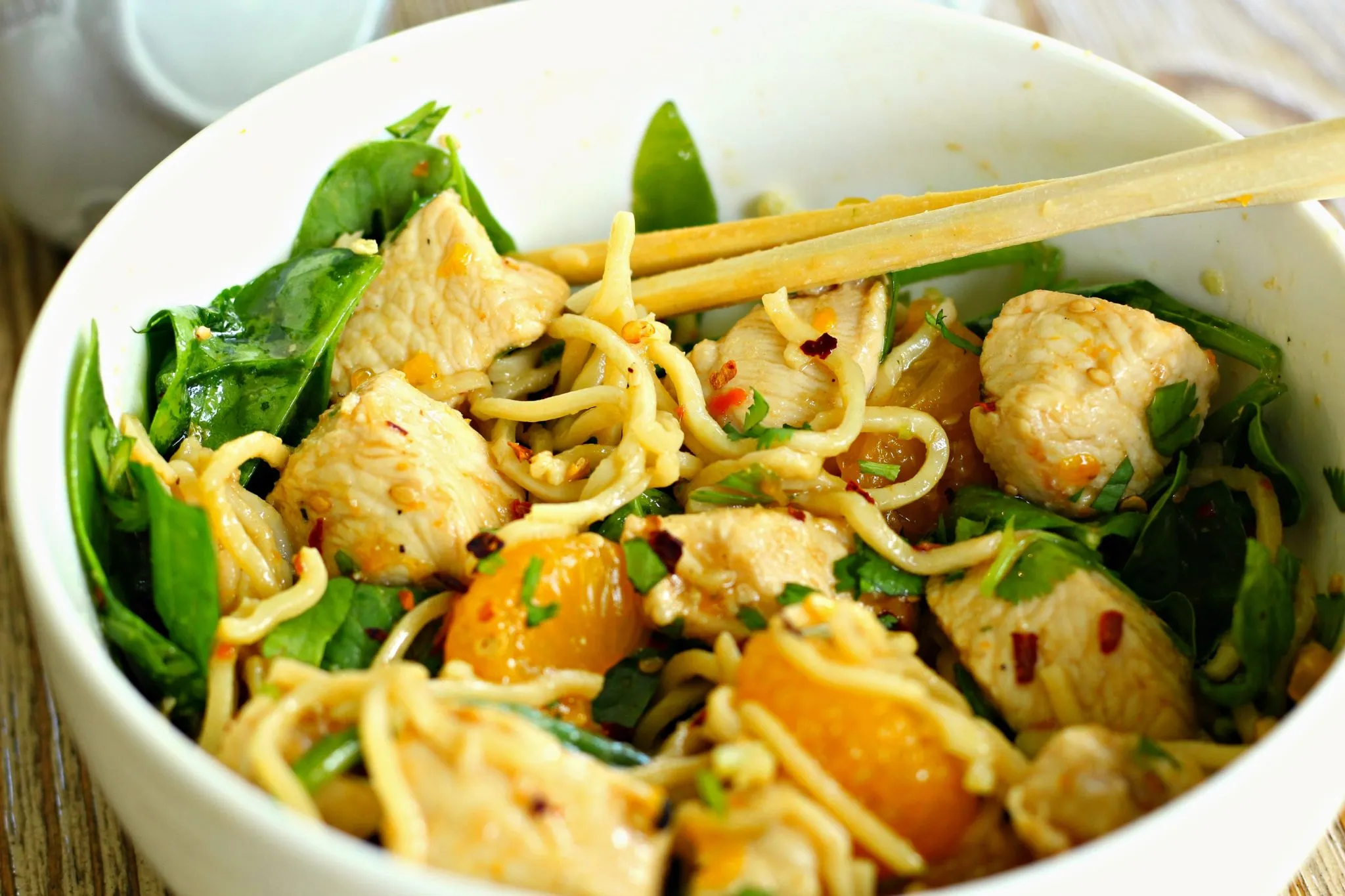 Mandarin Orange Chicken Spinach Salad
