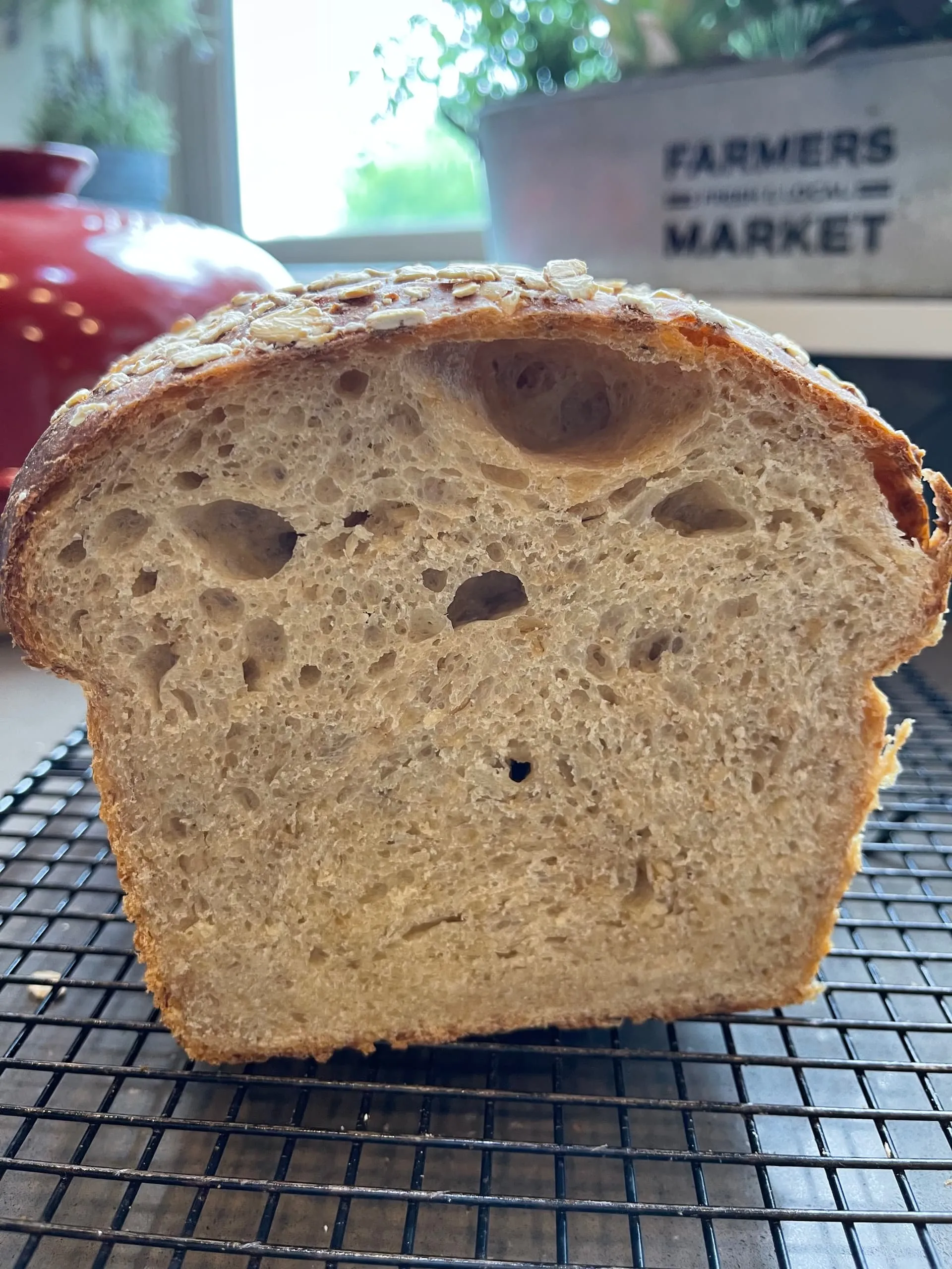 Maple Oat Sourdough Sandwich Bread