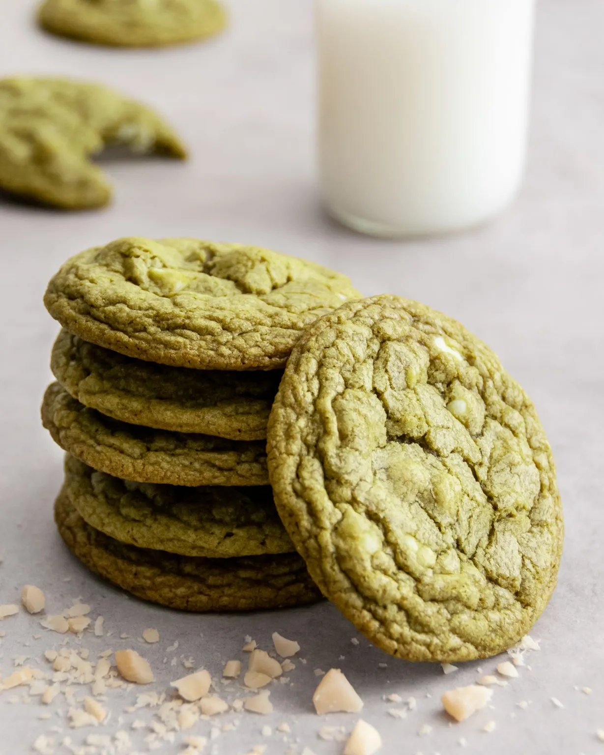 Matcha White Chocolate and Macadamia Cookies