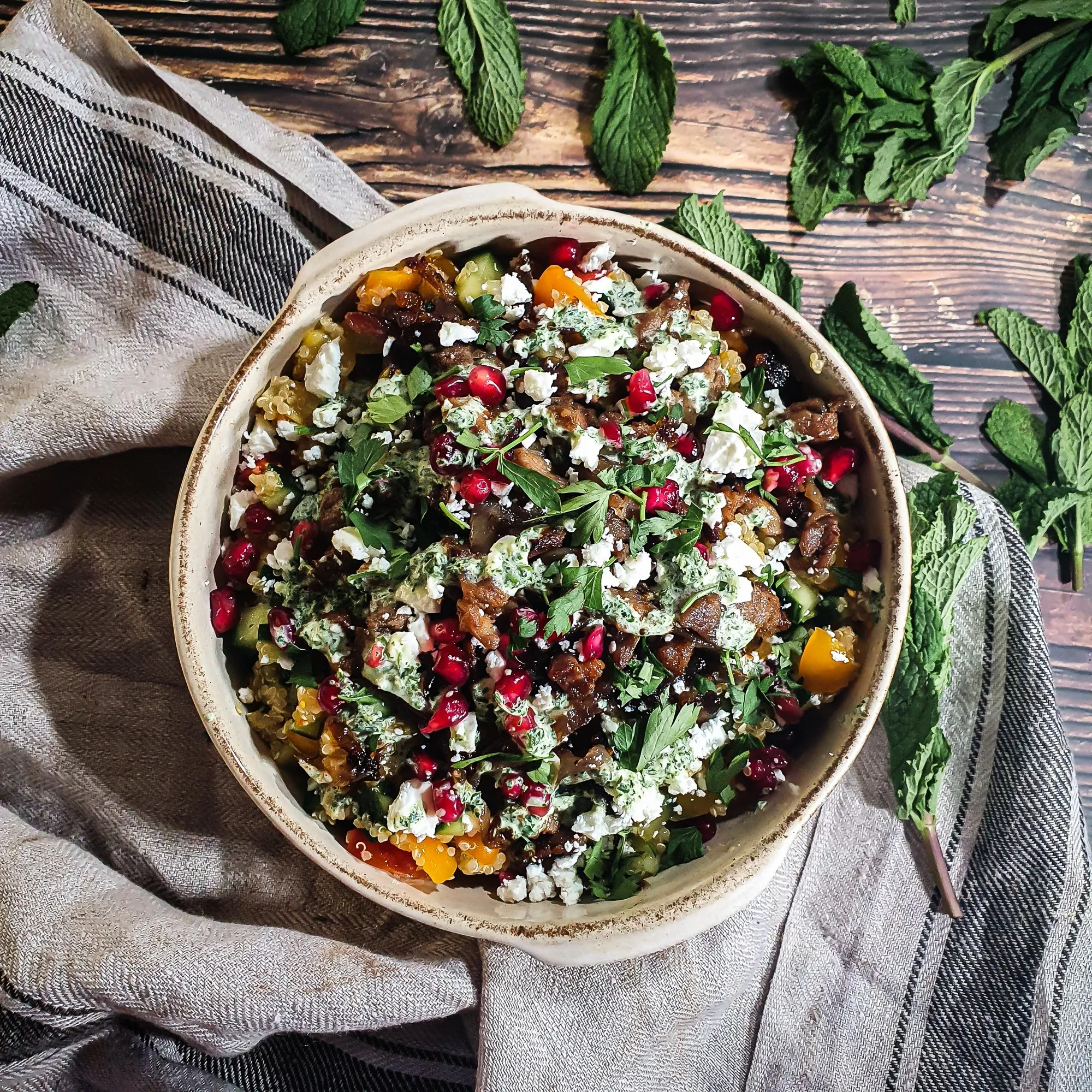 Mediterranean Inspired Lamb Salad with Harissa Ranch