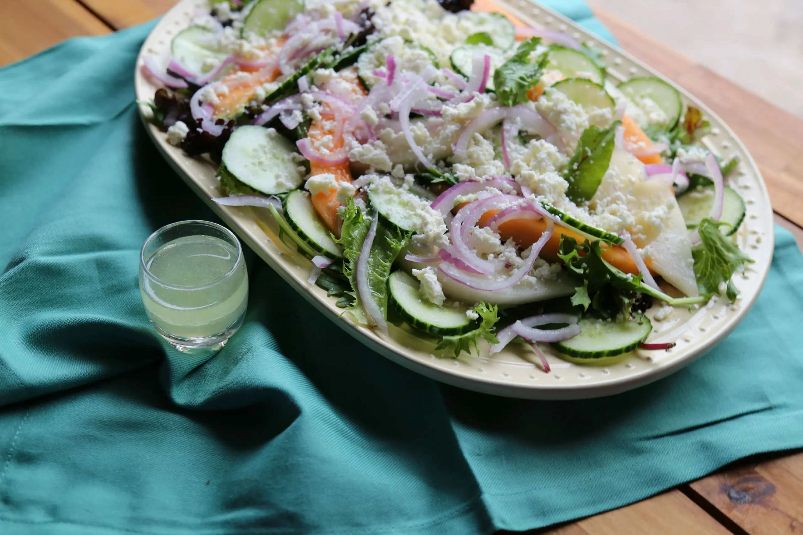 Melon Salad with Tequila Lime Dressing