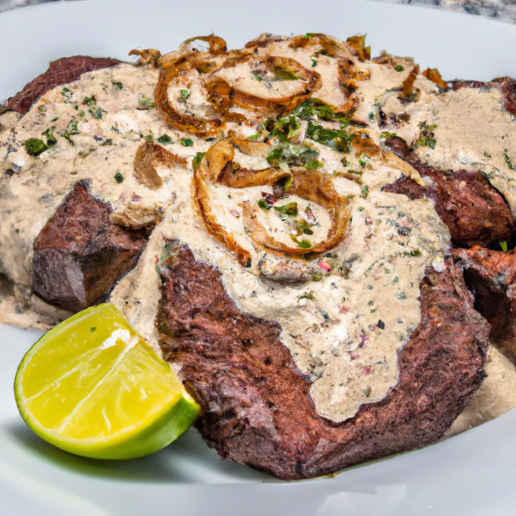 Mexican Spiced Steak with Chipotle Con Queso and Avocado Salad