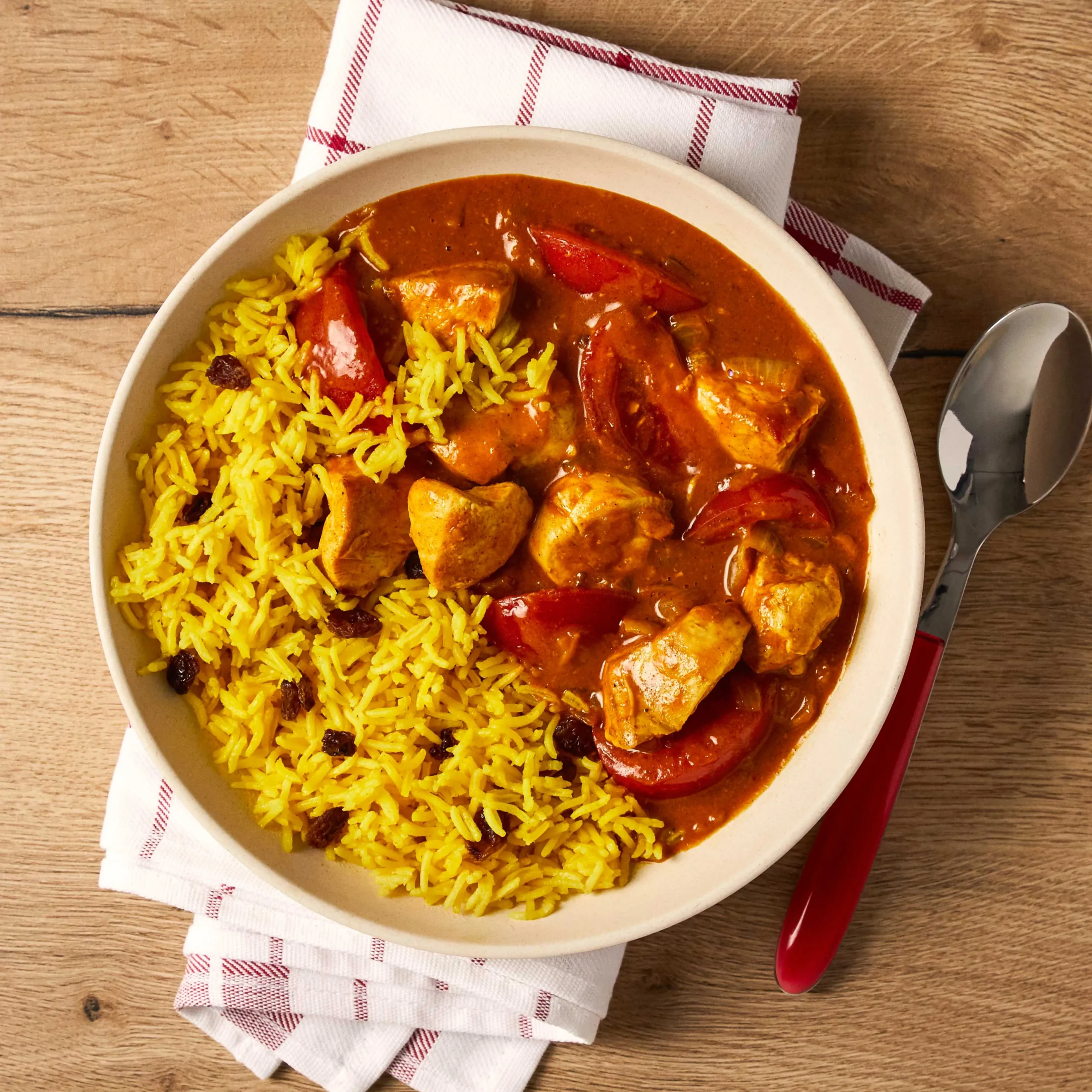 Mild Aromatic Chicken Curry with Lemon Rice