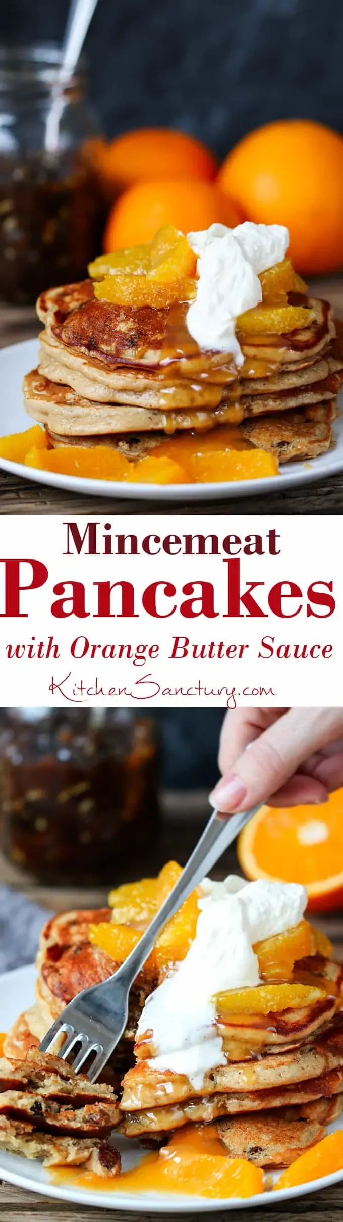 Mincemeat Pancakes with Orange Butter Sauce
