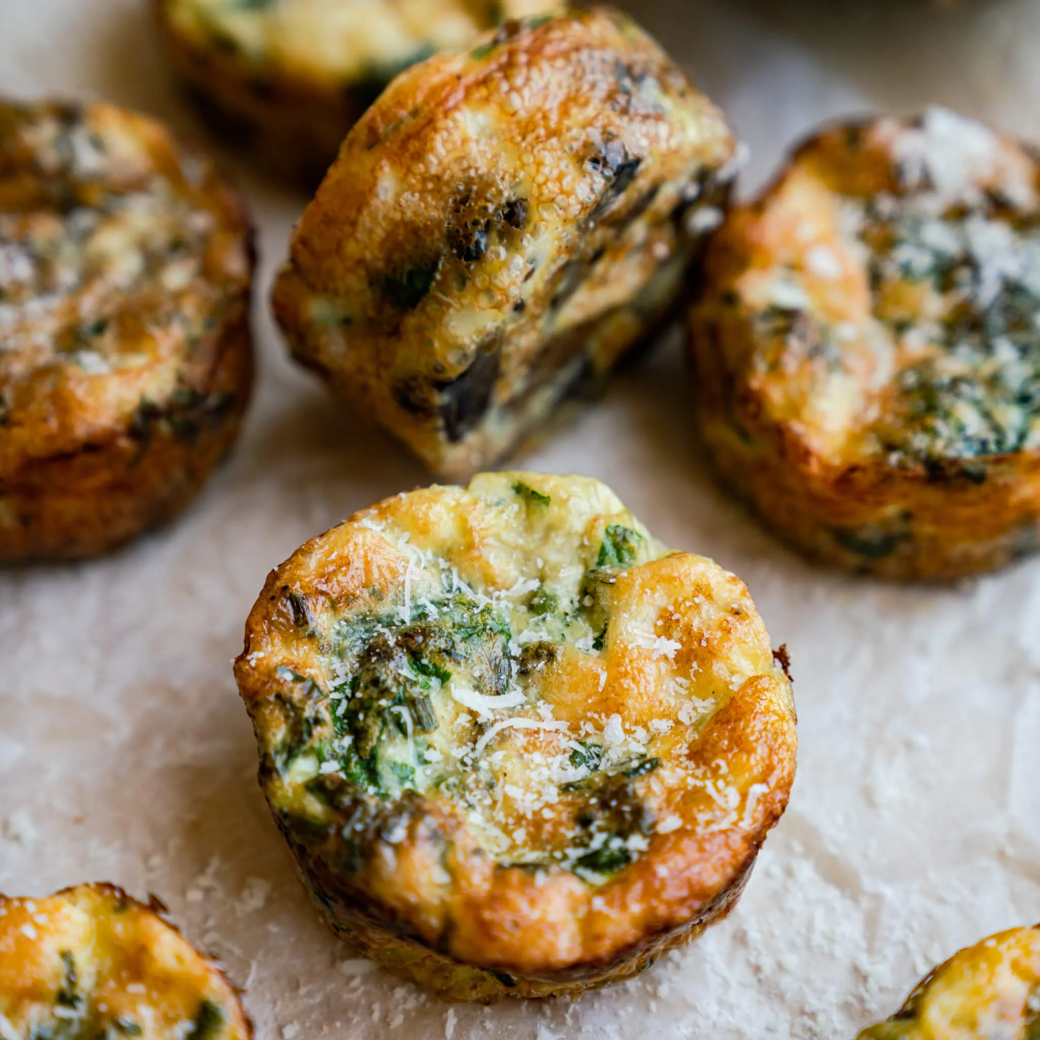 Mini Mushroom and Spinach Quiches