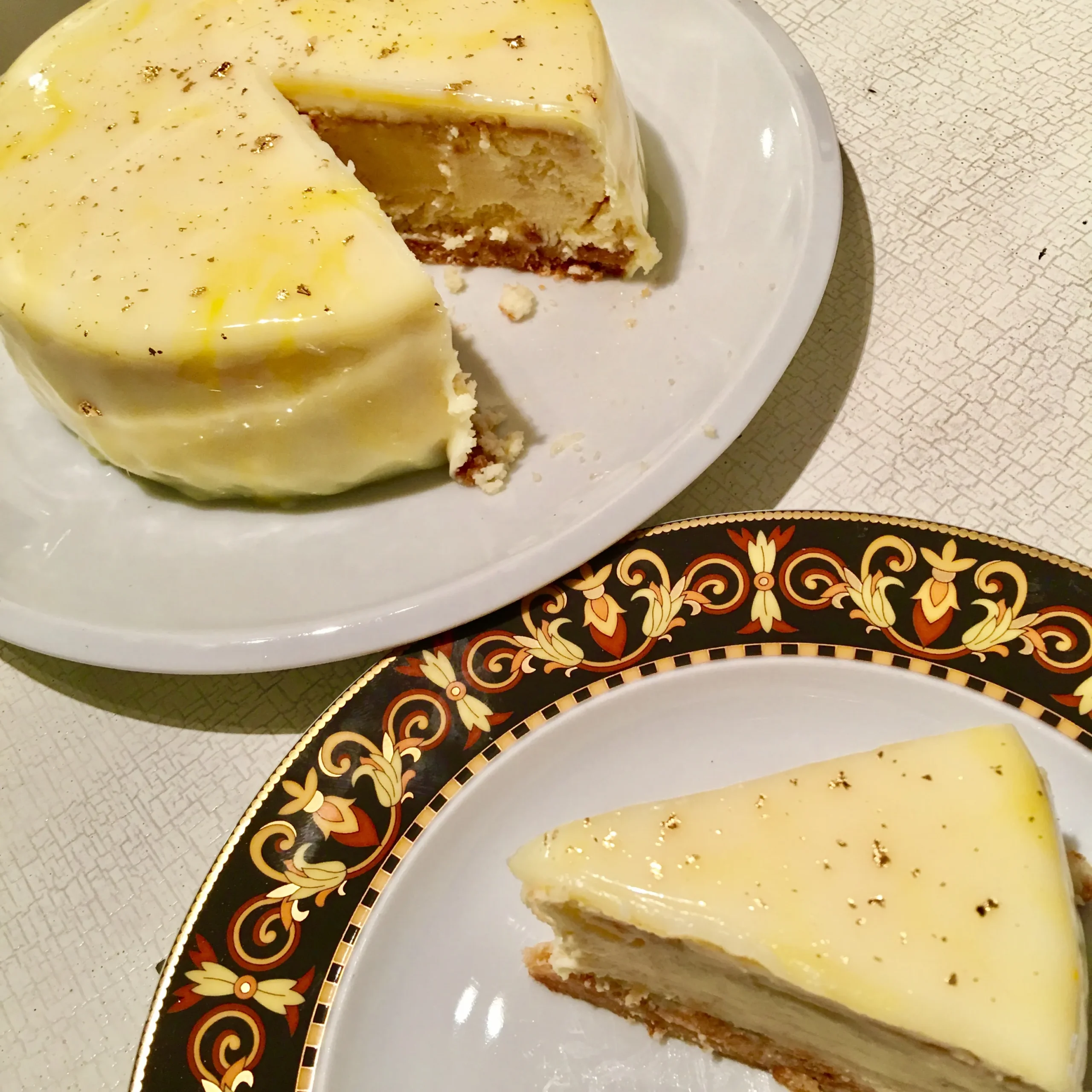 Mirror Glaze White Chocolate Cheesecake