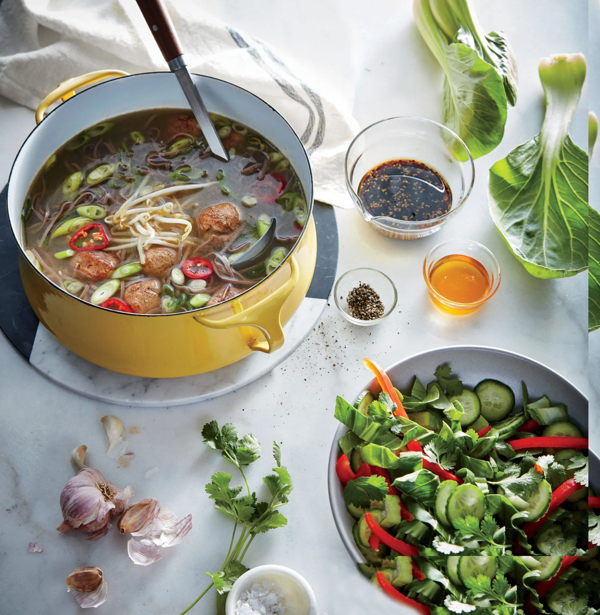 Miso Noodle Soup with Meatballs
