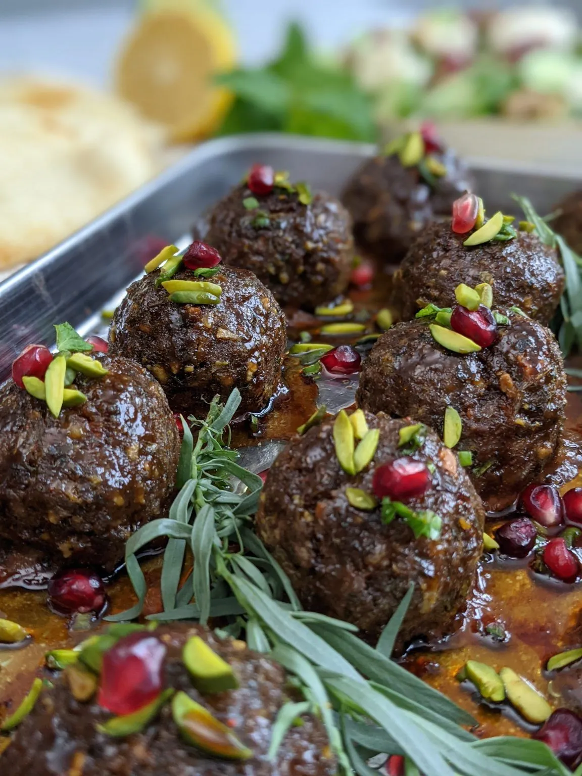 Moroccan Meatballs with Pomegranate Glaze