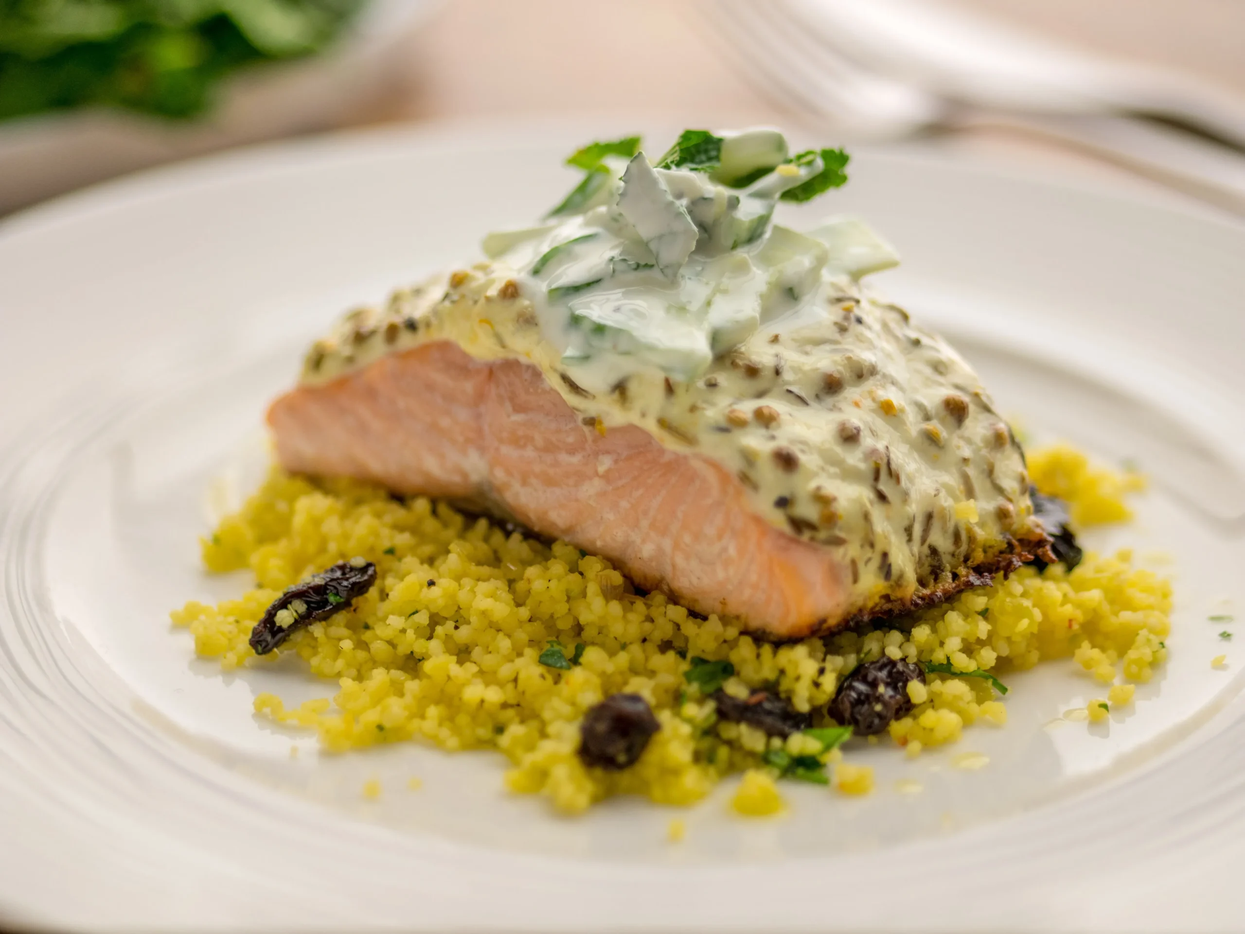 Moroccan Style Salmon with Couscous
