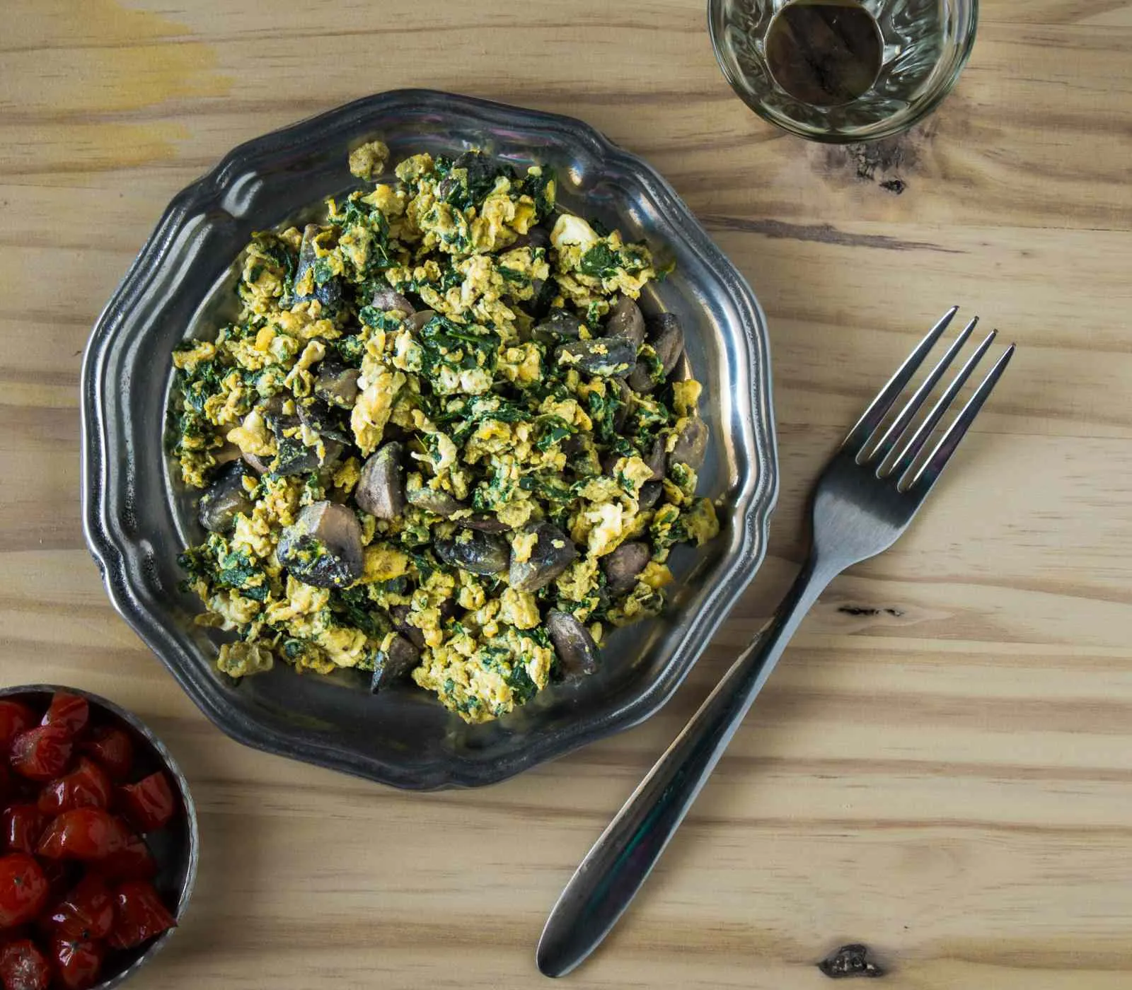 Mushroom Spinach Scrambled Eggs