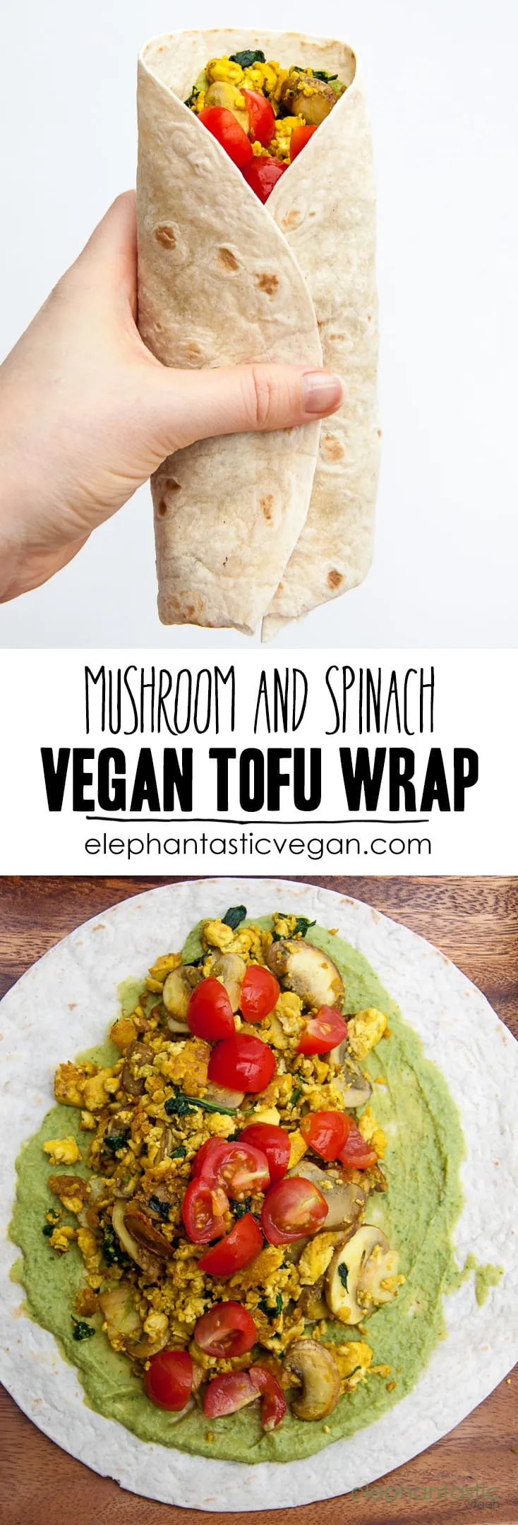Mushroom Spinach Tofu Wrap