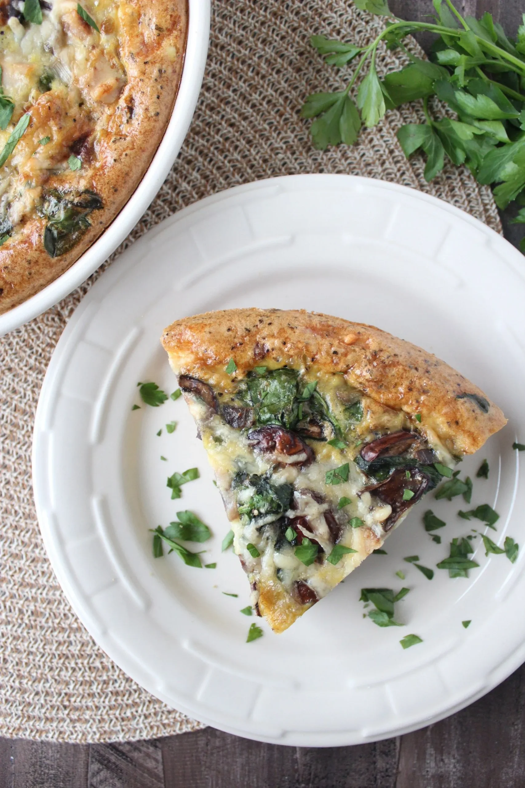 Mushroom Spinach Turkey Quiche Stuffing Crust