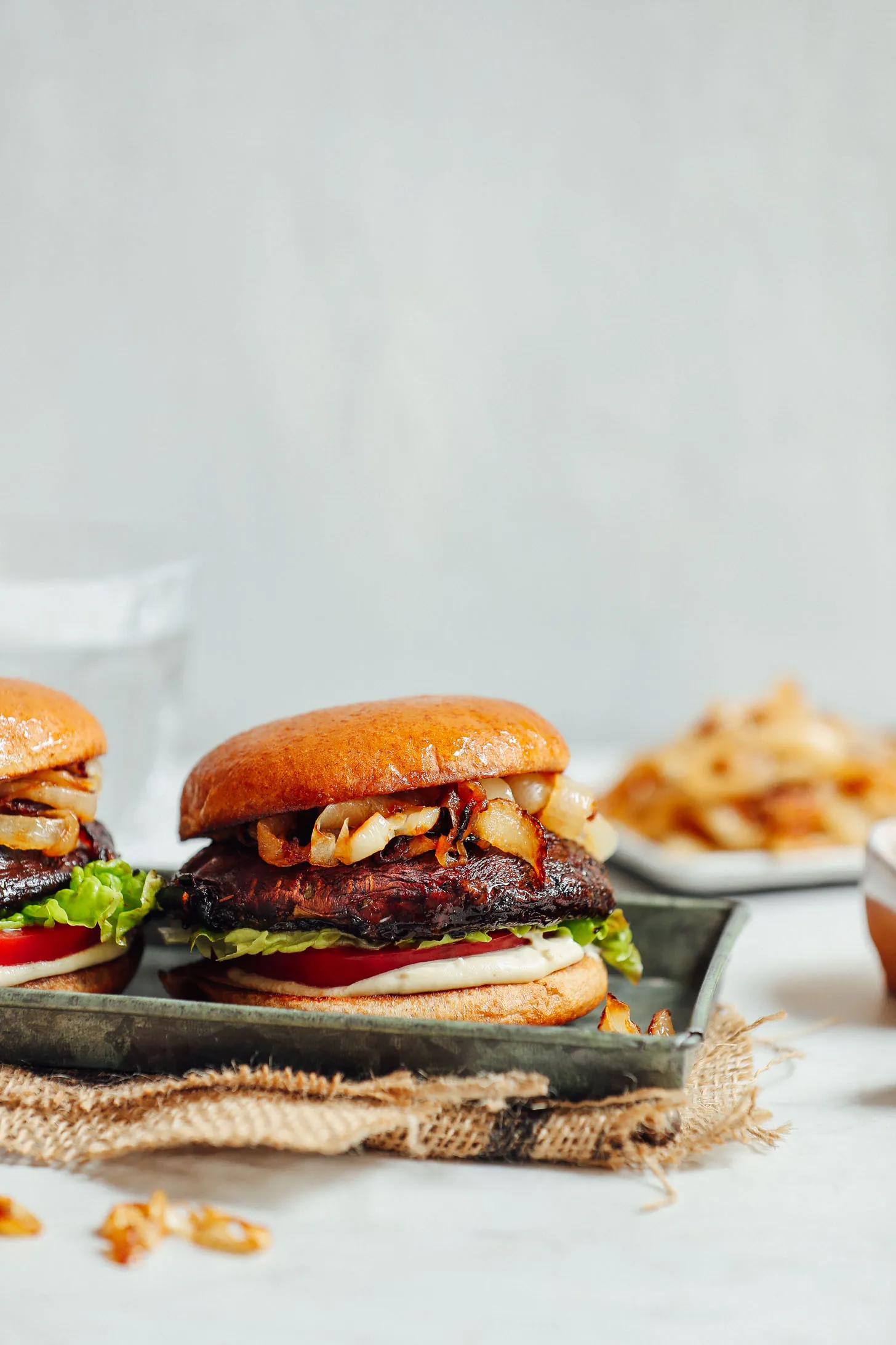 Mushroom and Onion Burger Wraps