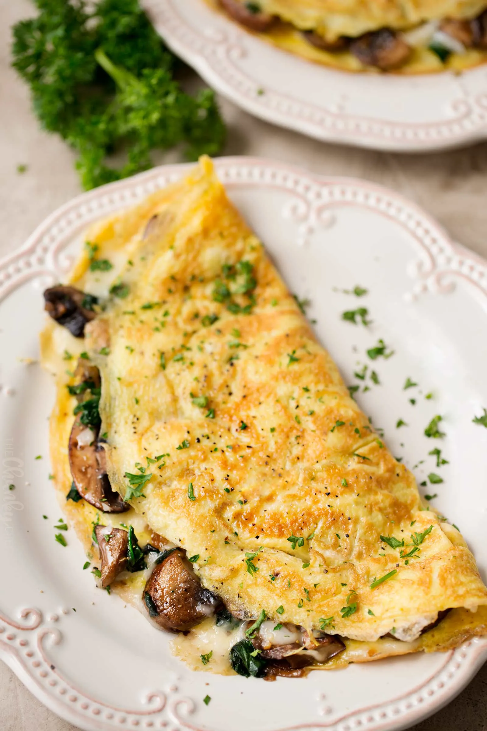Mushroom and Spinach Omelet