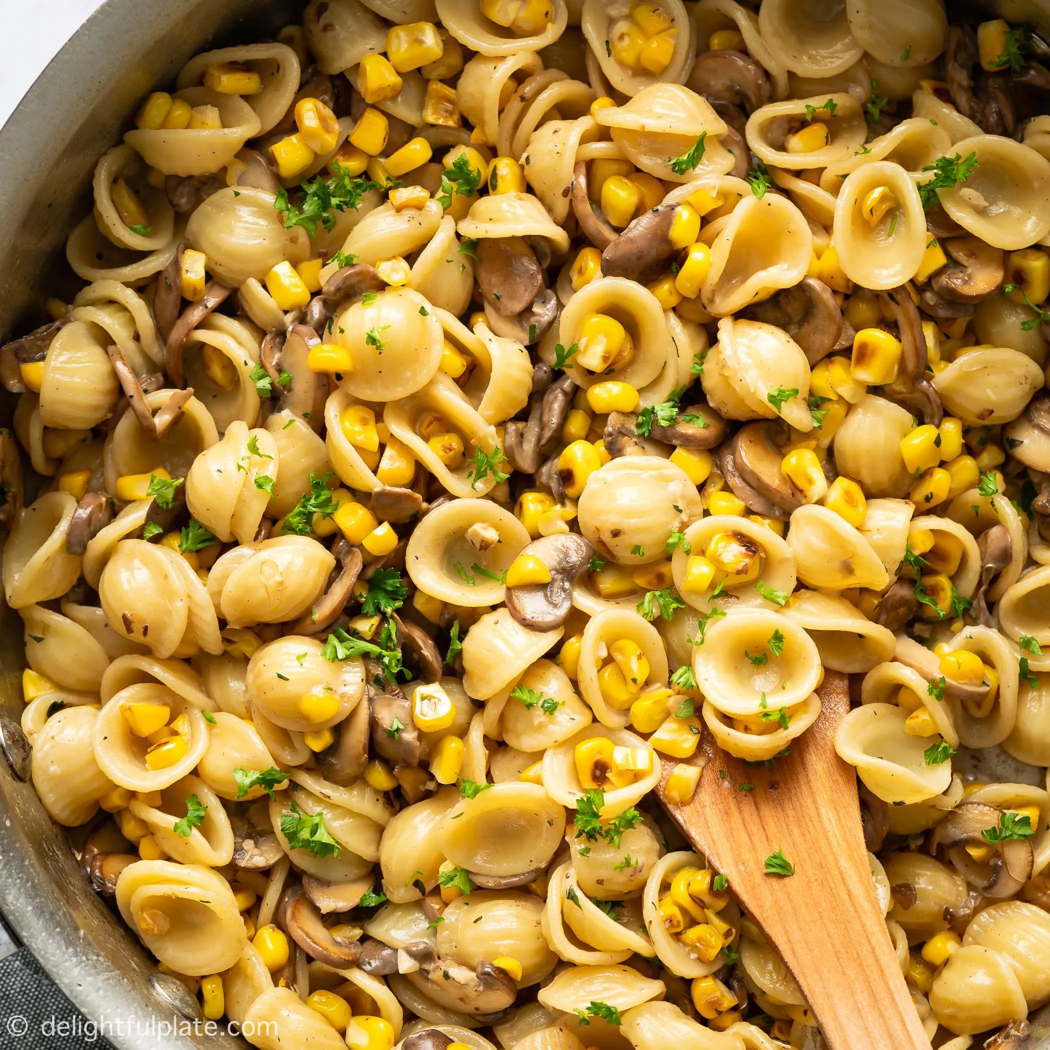 Mushroom and Sweet Corn Pasta with Truffle