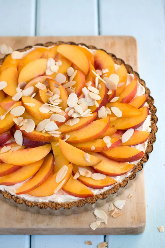 Nectarine Tart in a Ginger Biscuit Crust