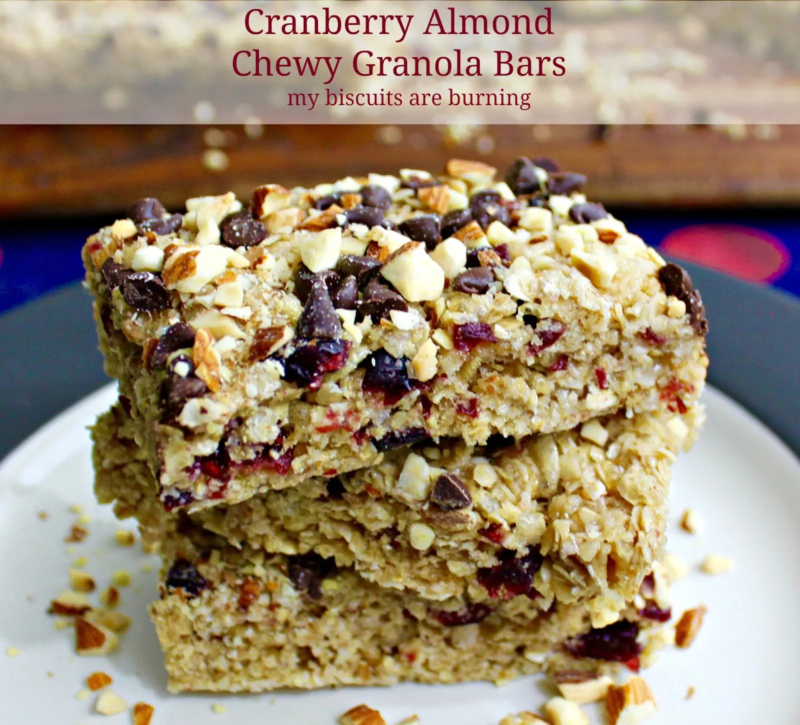 No Bake Cranberry Almond Joy Granola Bars