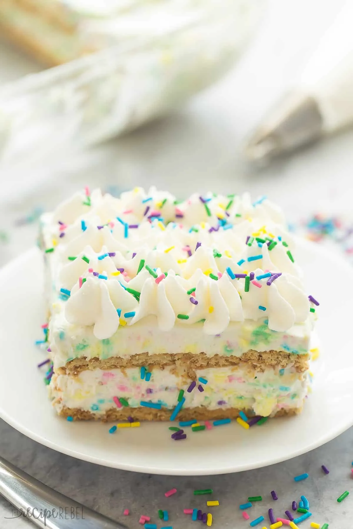 No Bake Funfetti Icebox Cake