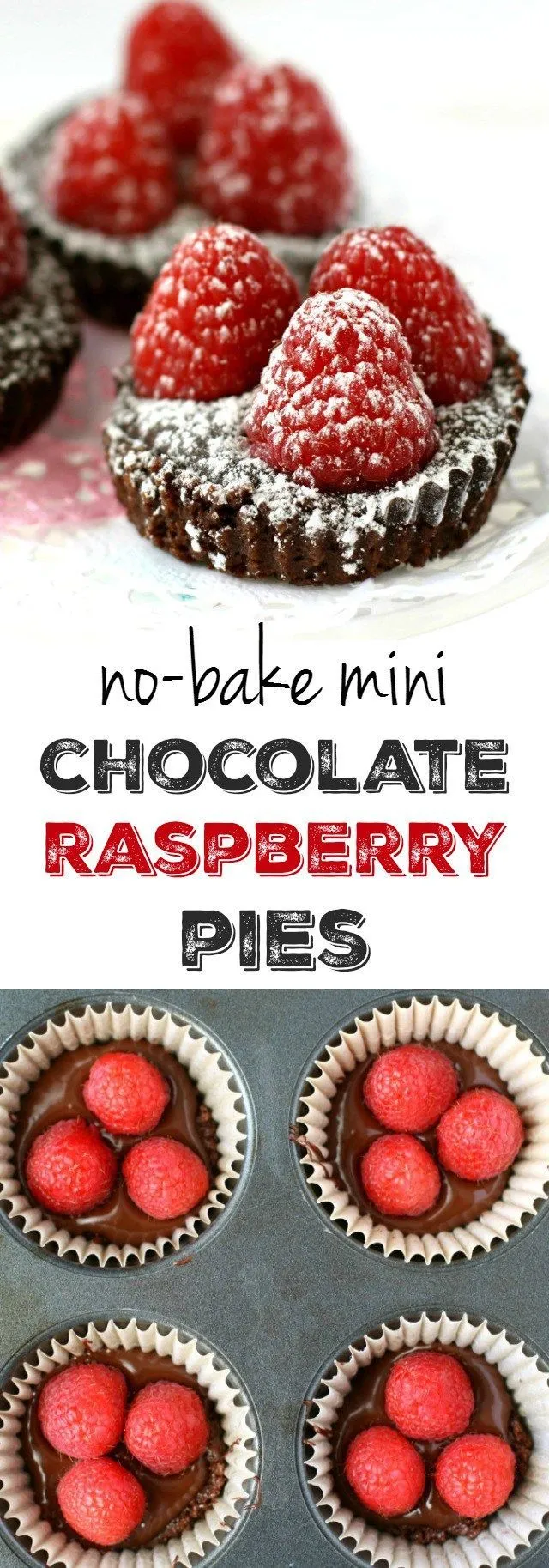 No Bake Mini Chocolate Raspberry Pies