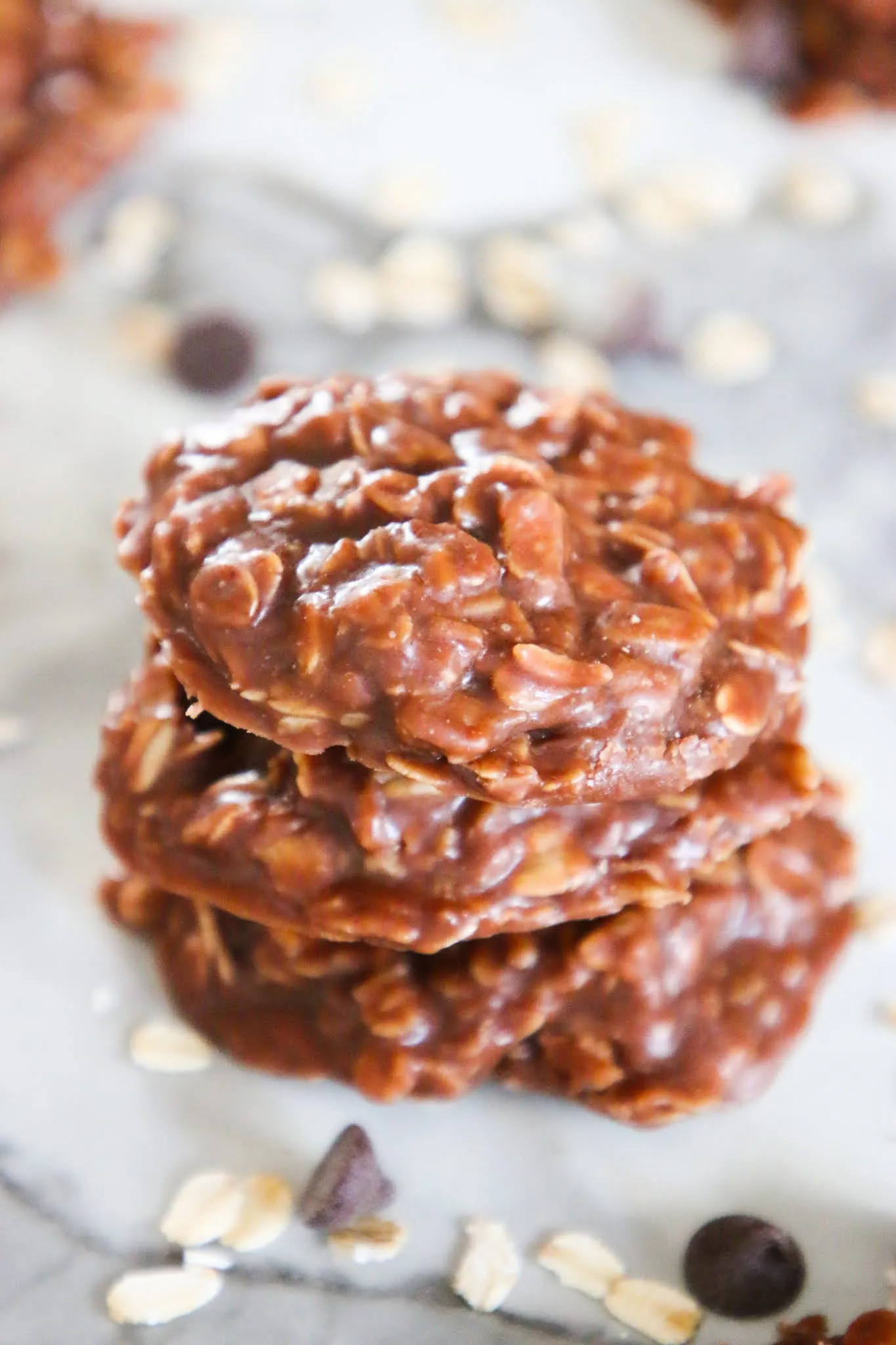 No Bake PB Chocolate Oatmeal Cookies