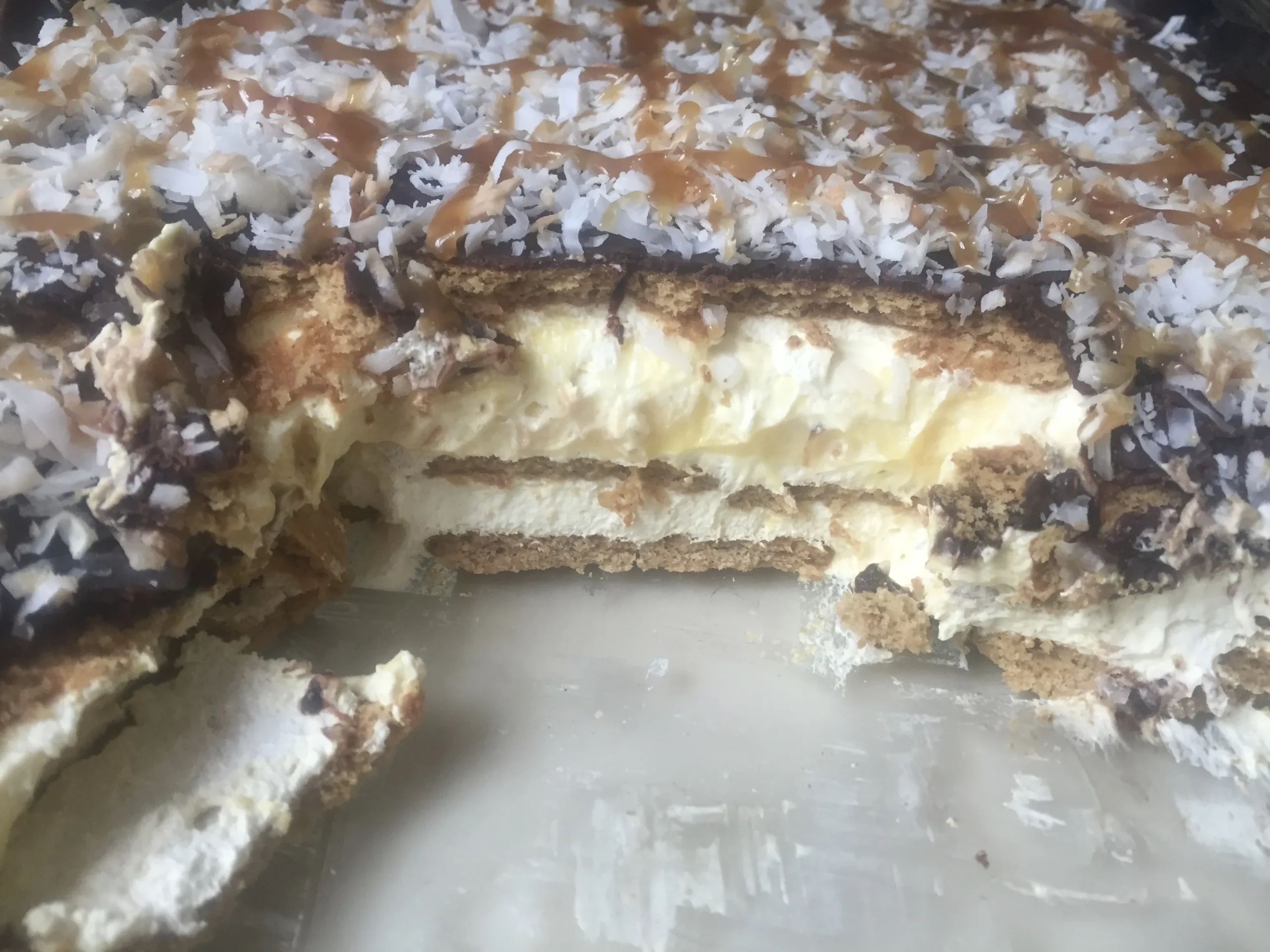 No Bake Samoa Eclair