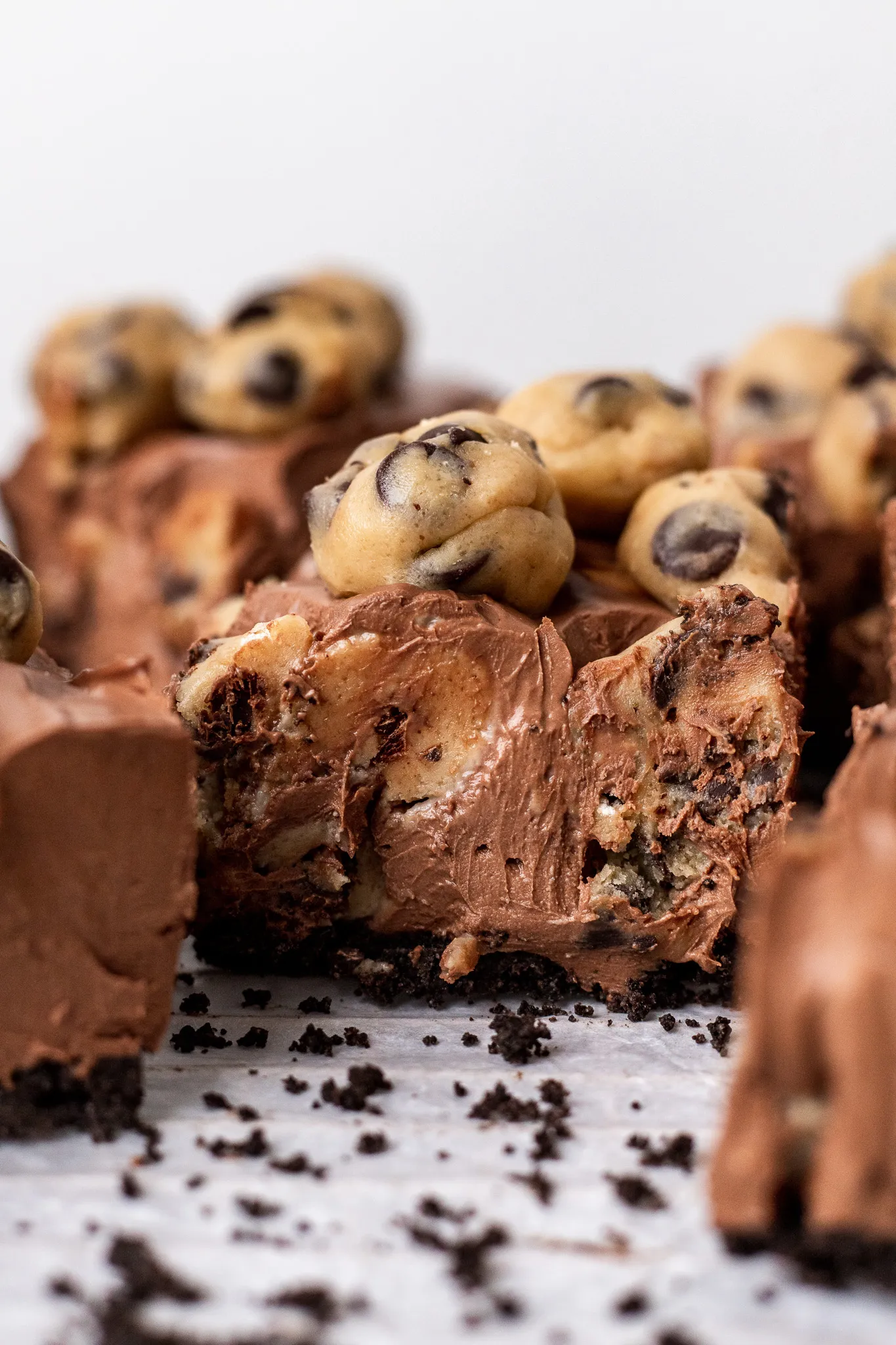 No Bake Vegan Brownie Cookie Dough Cheesecake Bars
