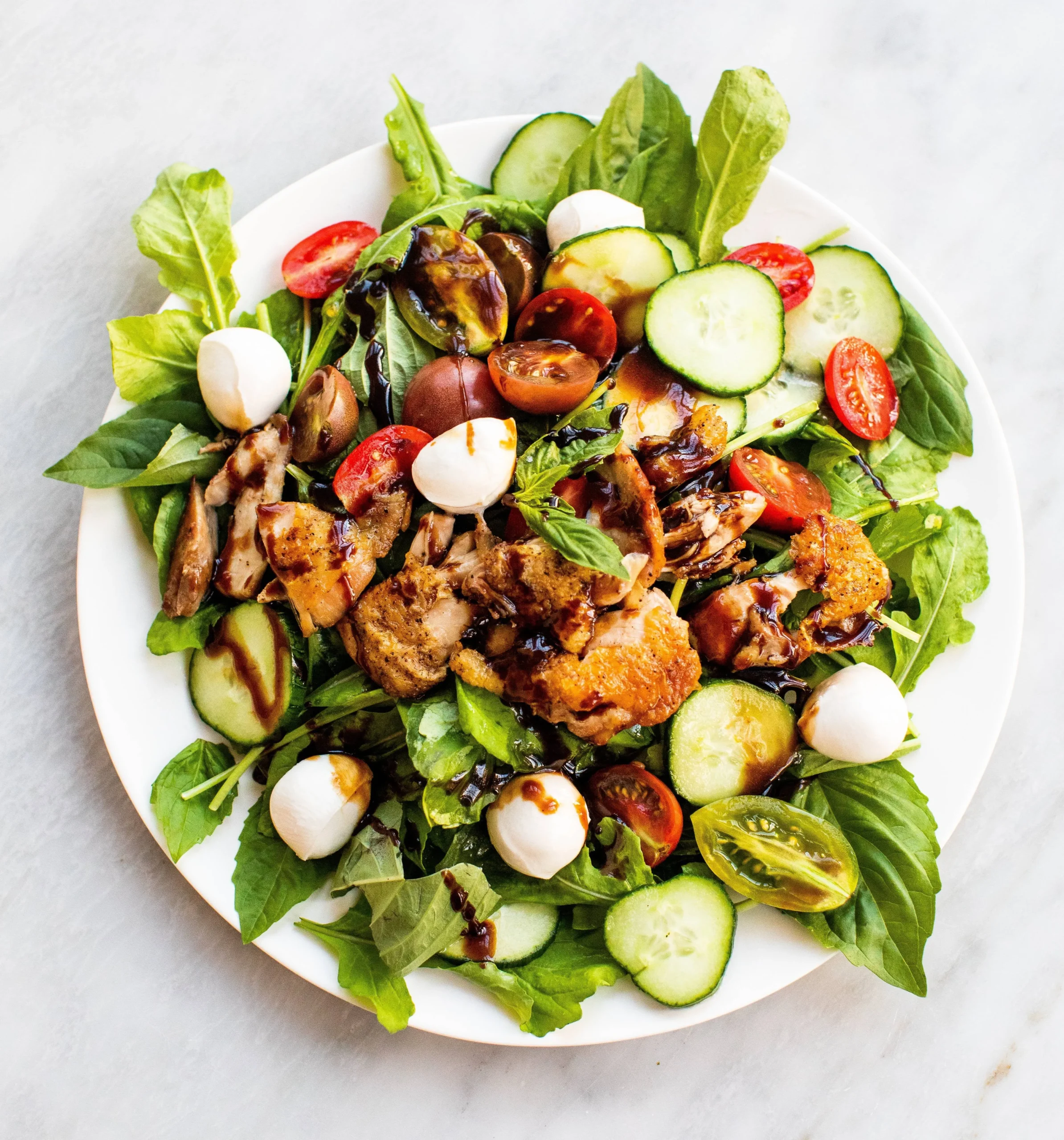 No Chop Low Carb Balsamic Chicken Salad with Berry Vinaigrette