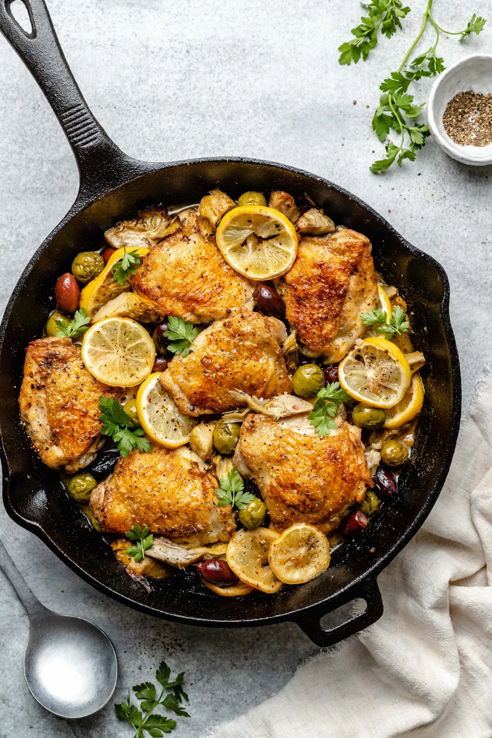 One Pan Braised Greek Chicken