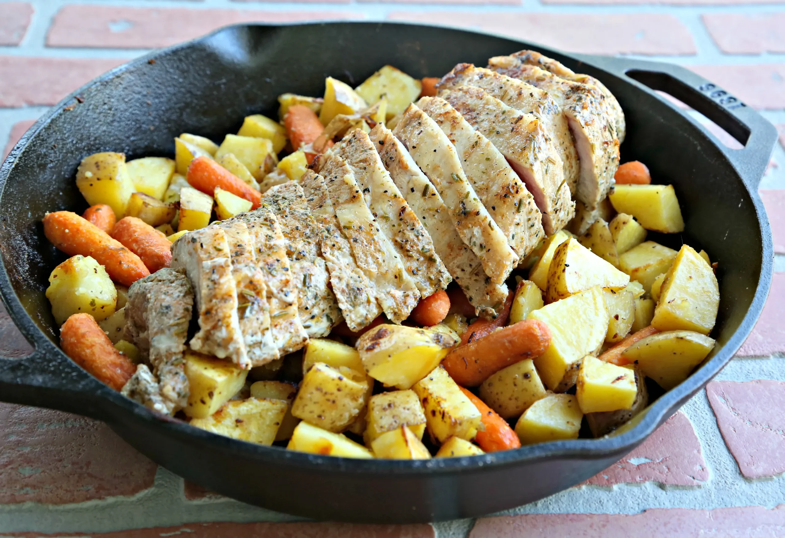 One Pan Dijon Garlic Pork Tenderloin Veggies