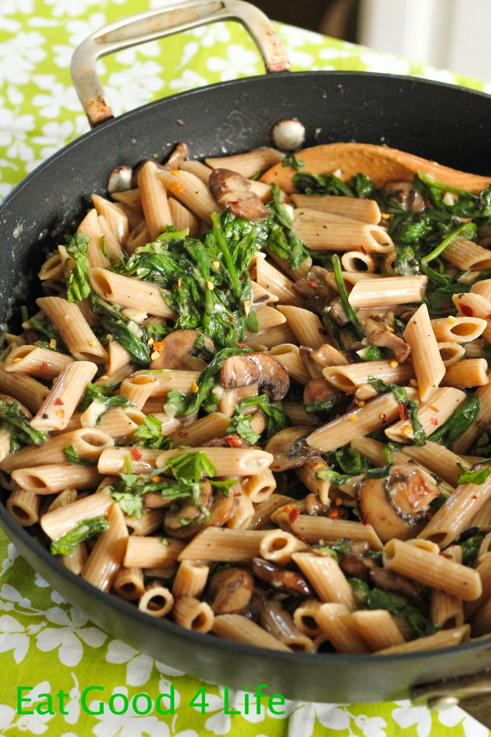 One Pot Mushroom Sausage Spinach