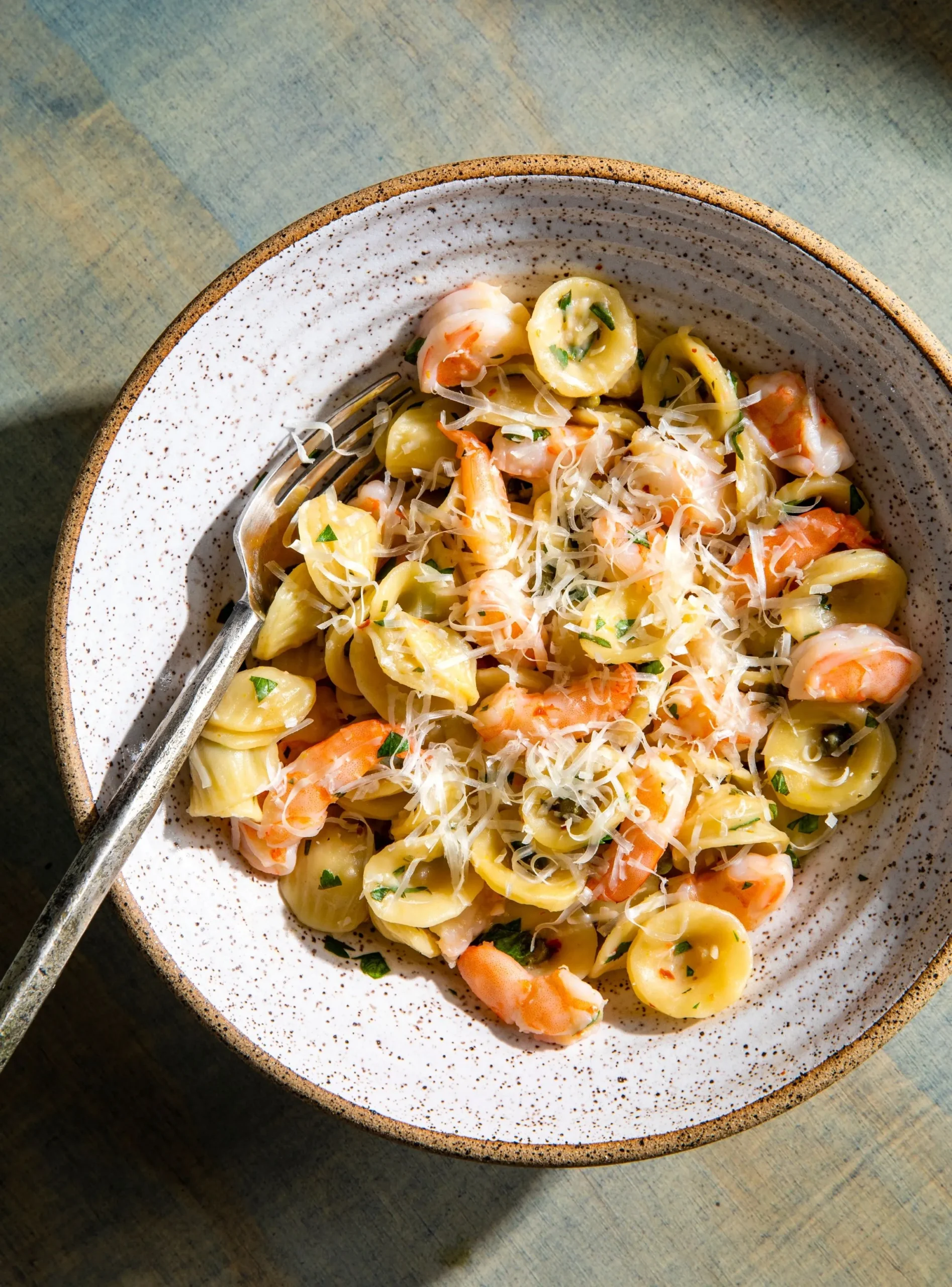 One Pot Shrimp Piccata Pasta