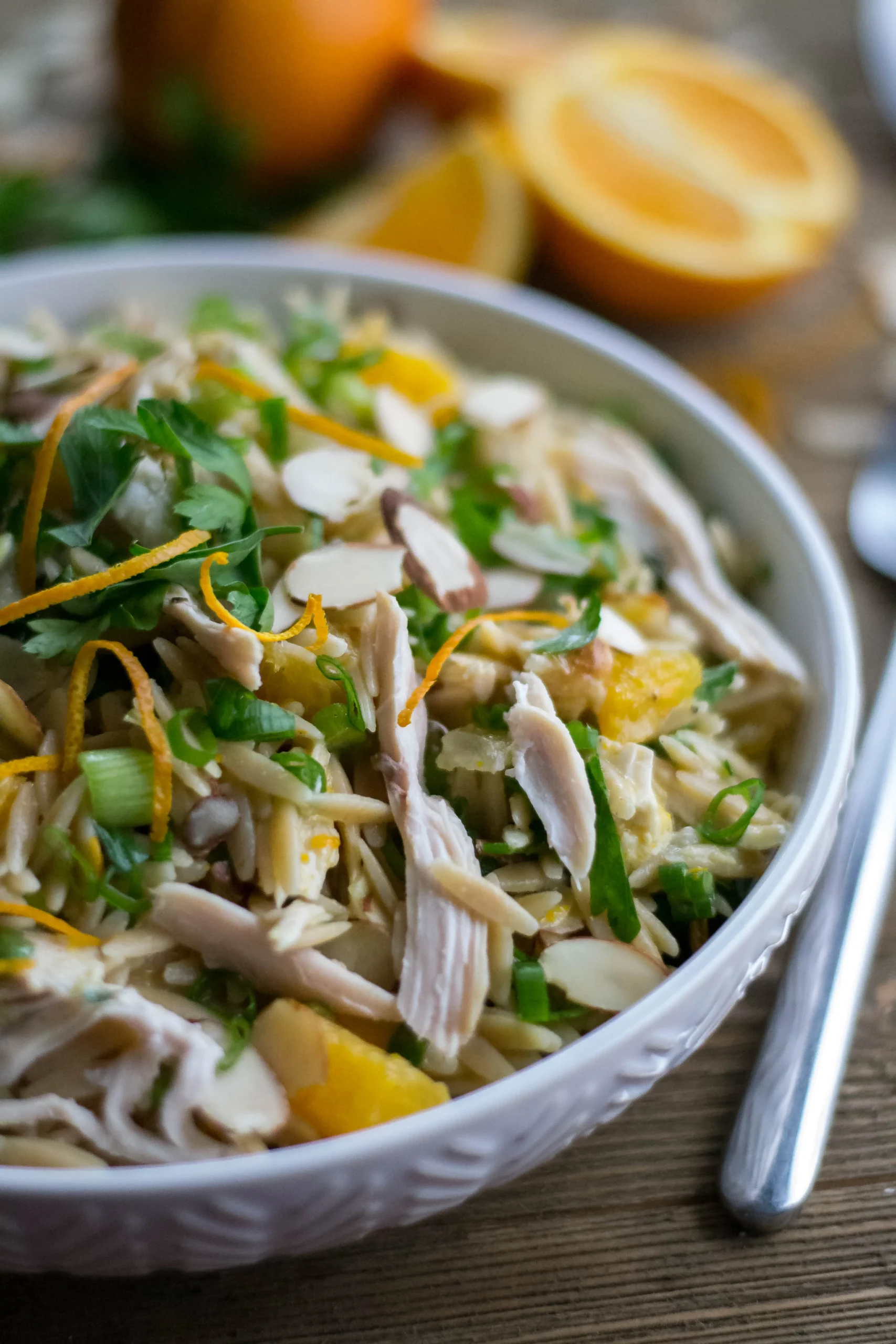 Orange Chicken Orzo Salad