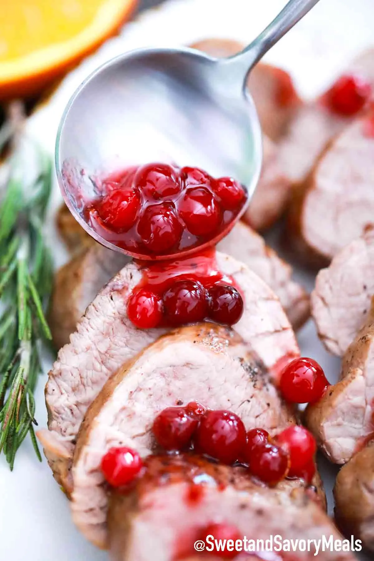 Orange Glazed Pork Tenderloin with Cranberry Tabbouleh