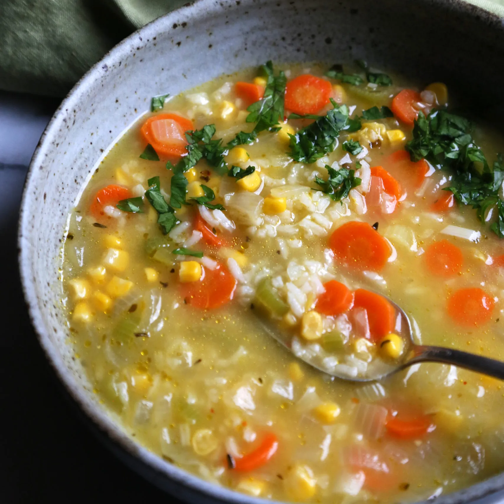 Oriental Vegetable Rice Soup