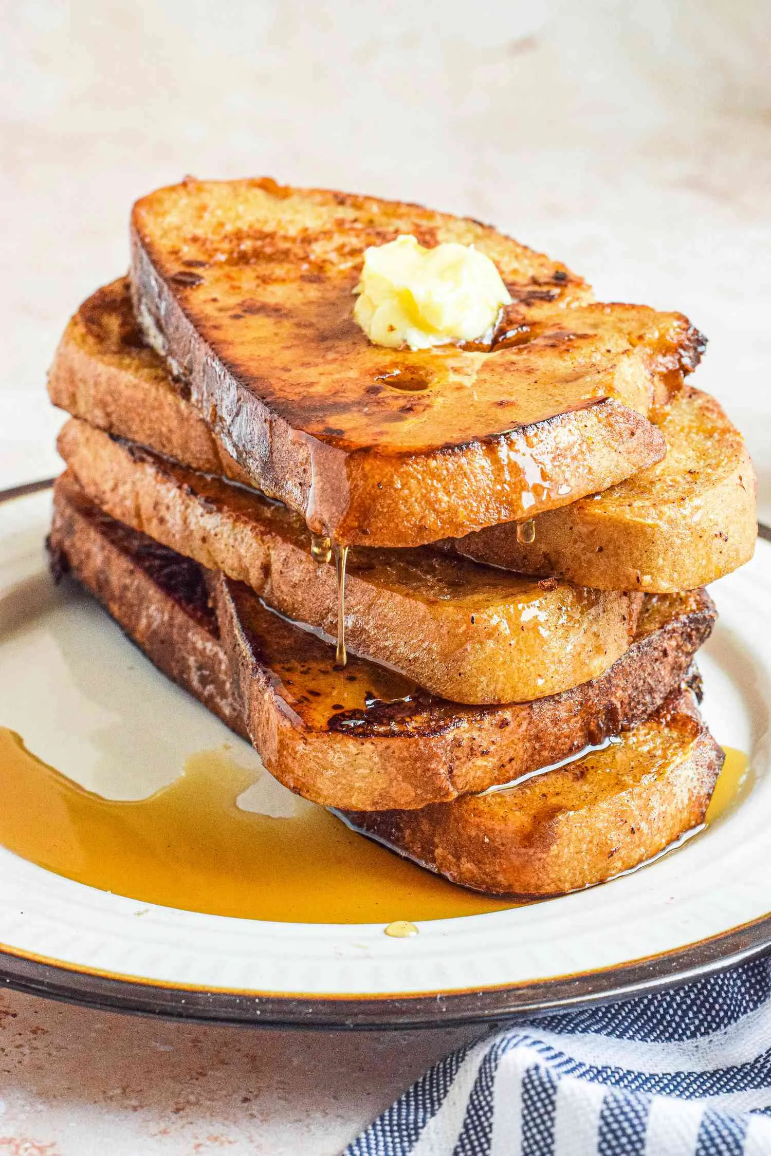 Oven Baked French Toast with Maple Syrup