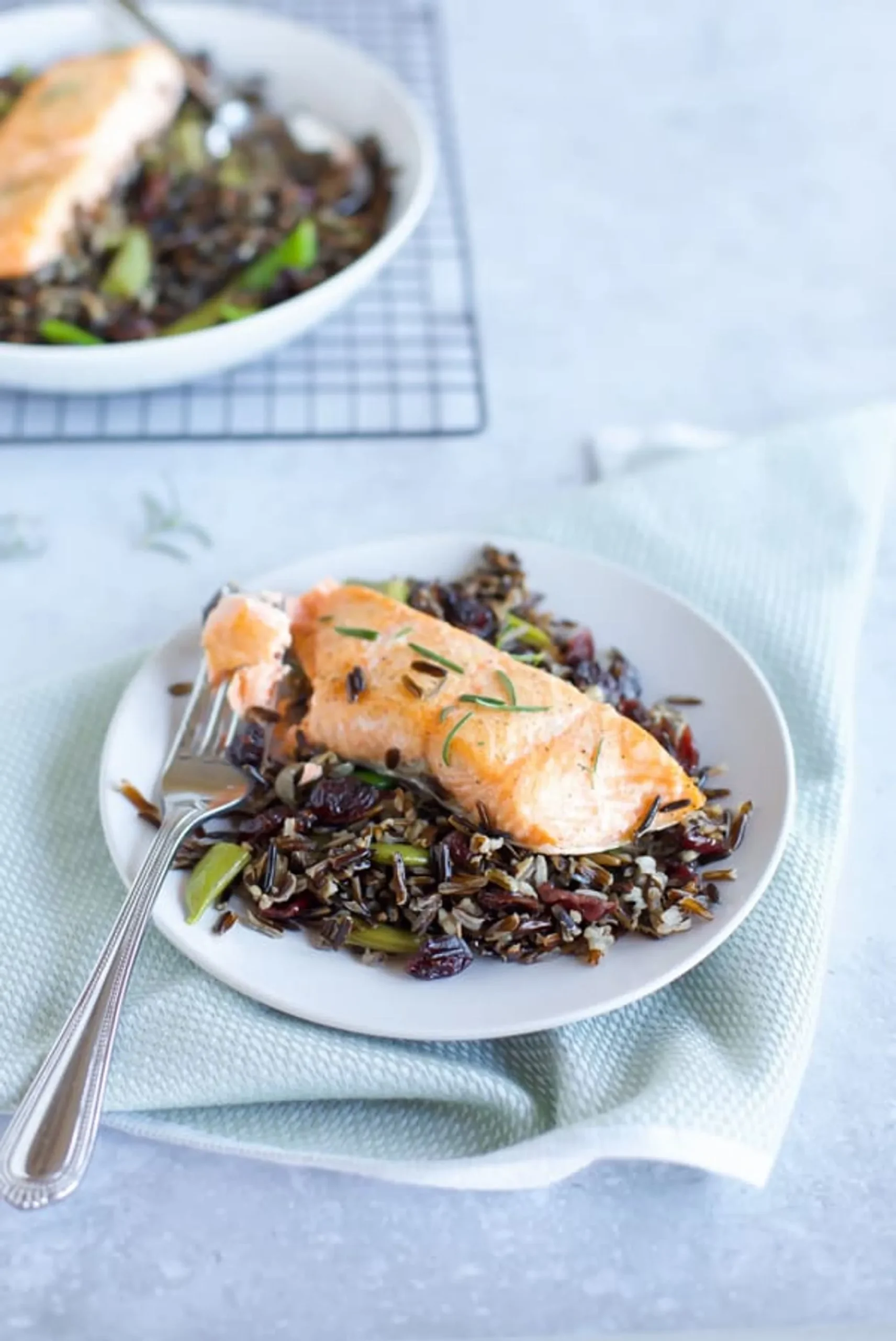 Oven Baked Salmon with Black Rice