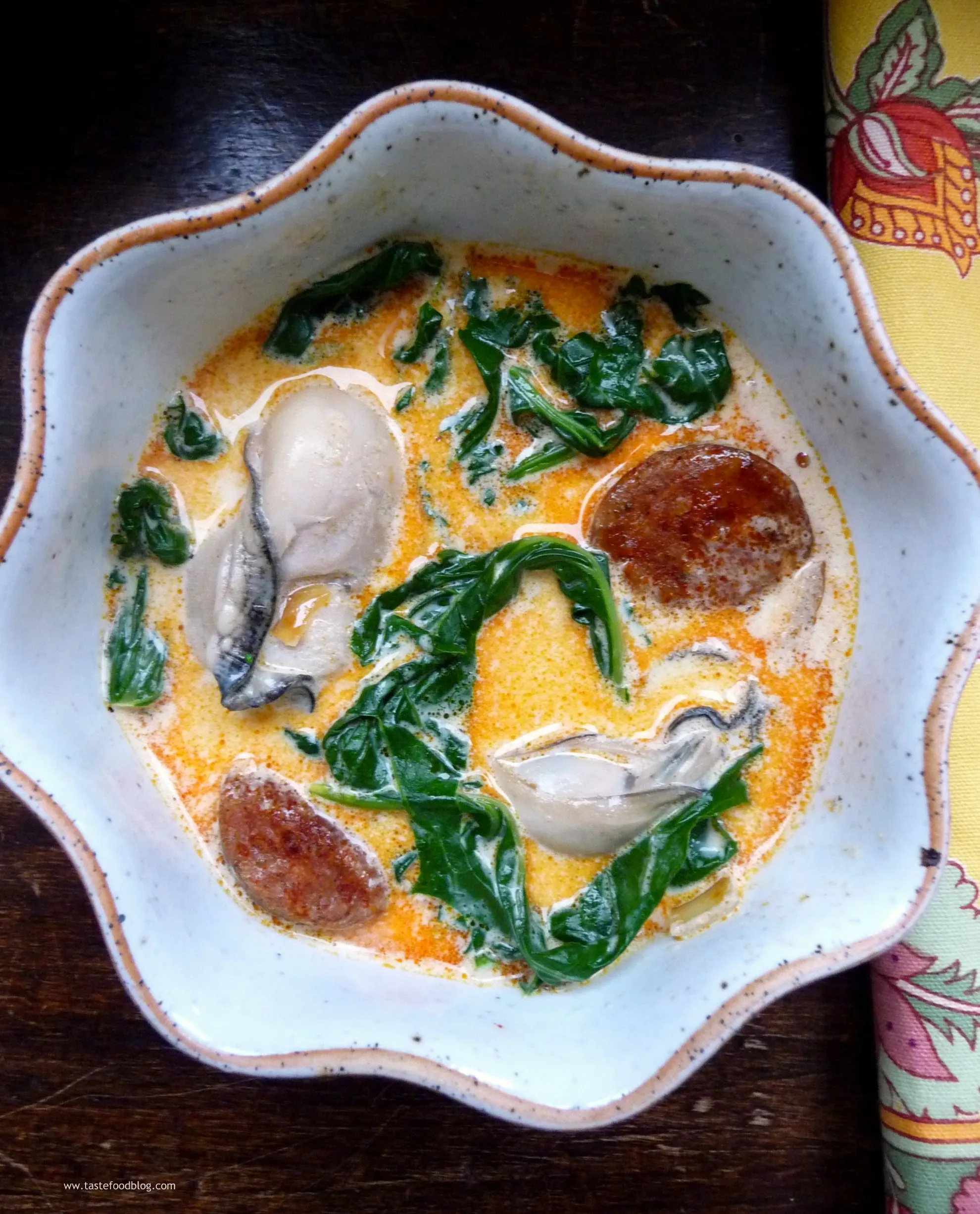 Oyster and Spinach Soup