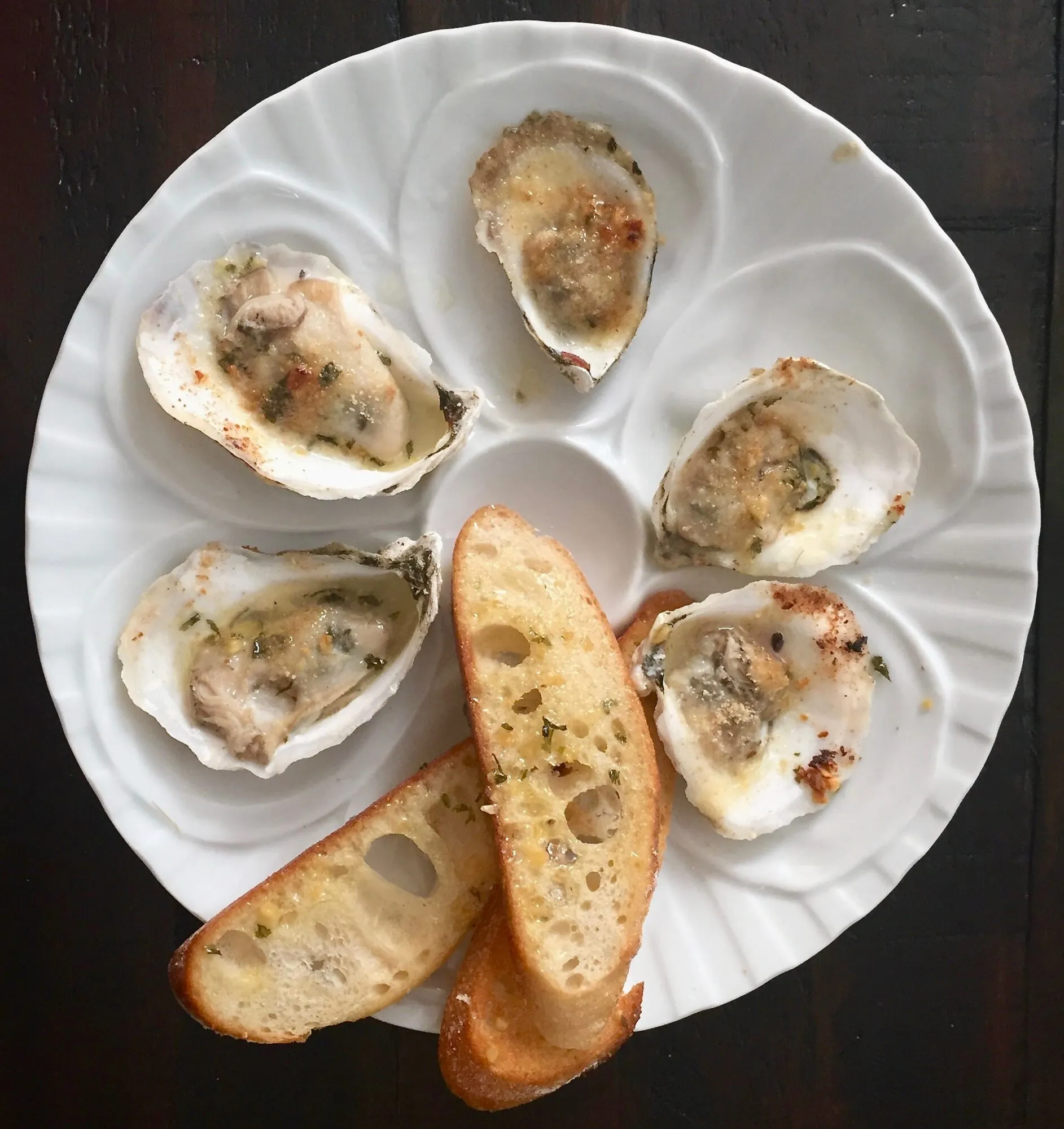 Oysters Baked with Garlic Pine Nut Butter