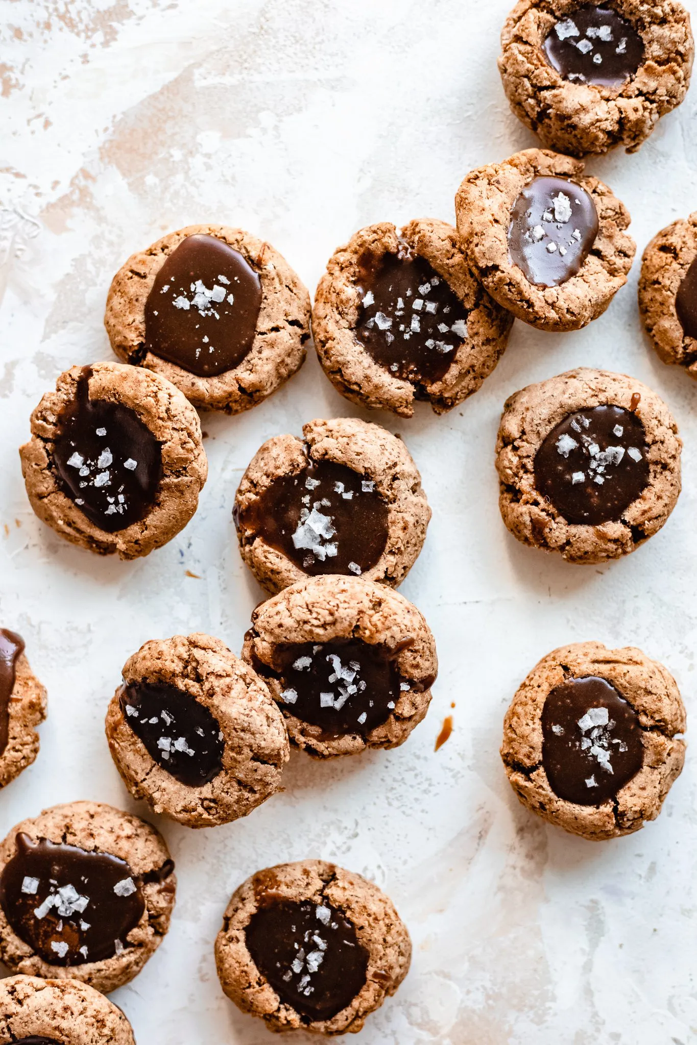 Paleo Vegan Salted Caramel Thumbprint Cookies
