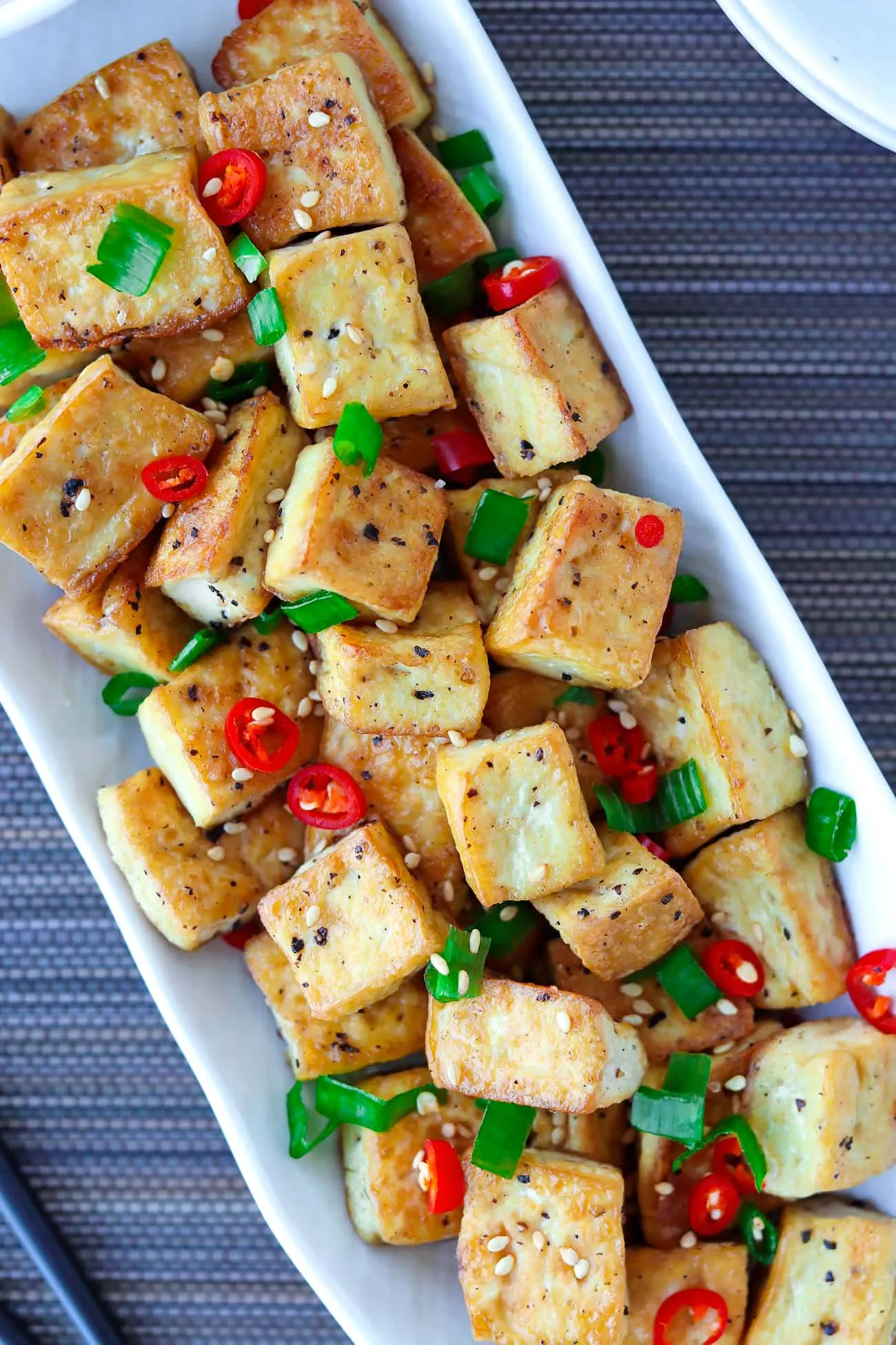 Pan Fried Tofu with Edamame