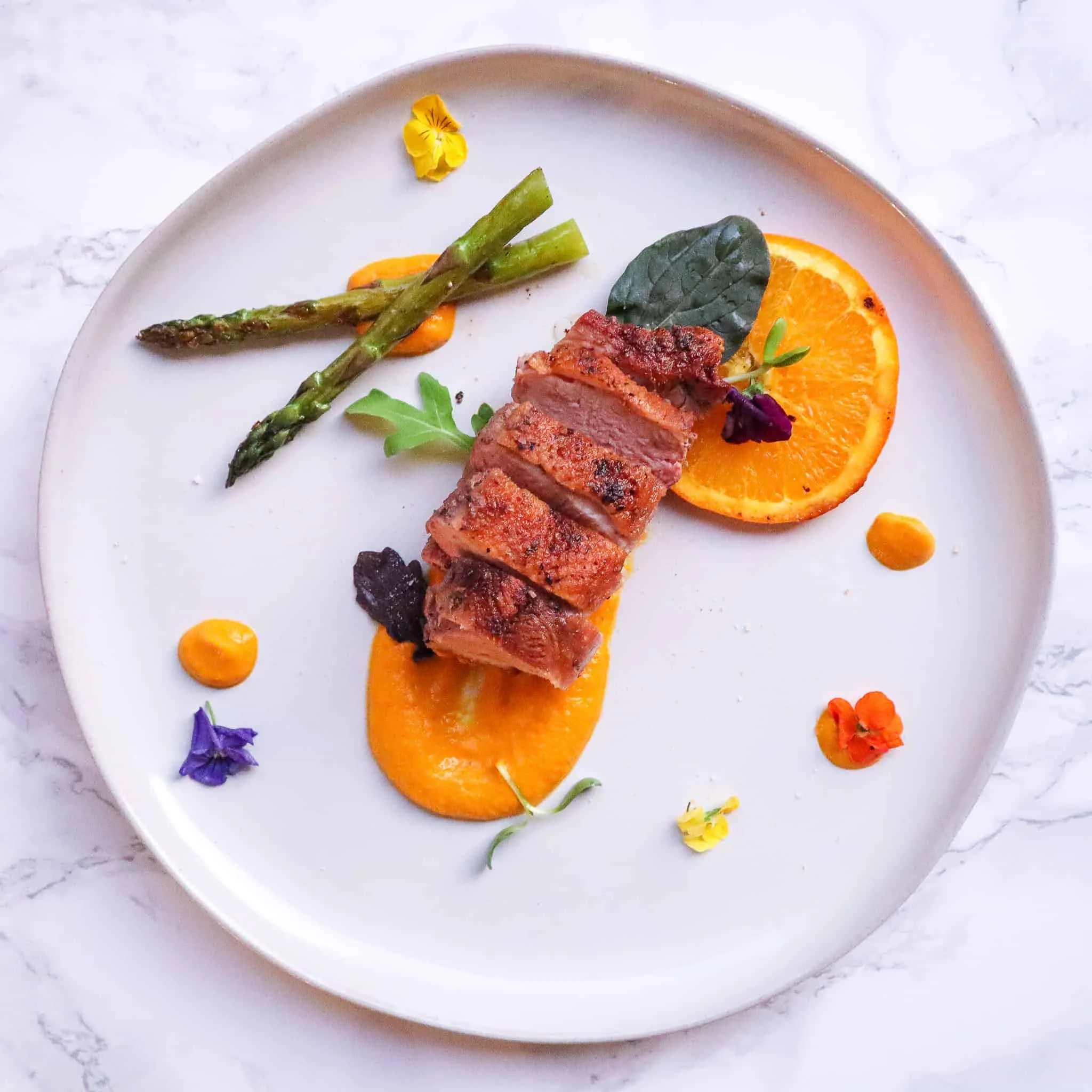 Pan Seared Duck Breast Magret with Cranberry Gastrique