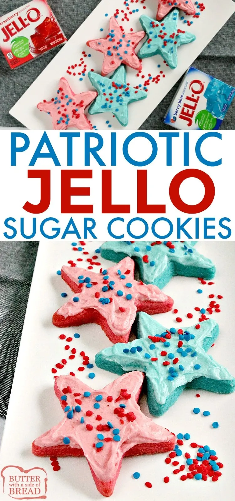 Patriotic Jello Sugar Cookies