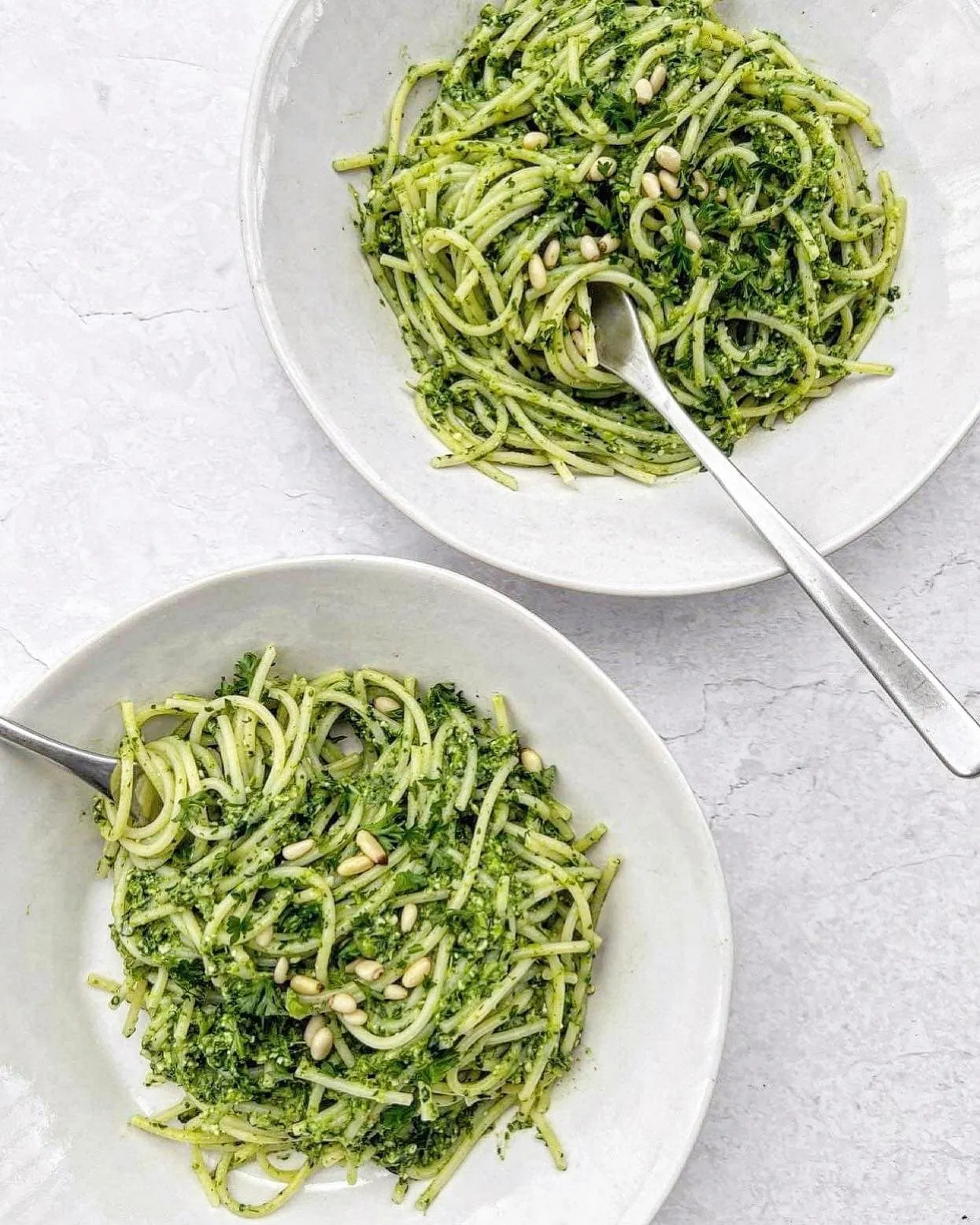 Pea Spinach Pesto Pasta