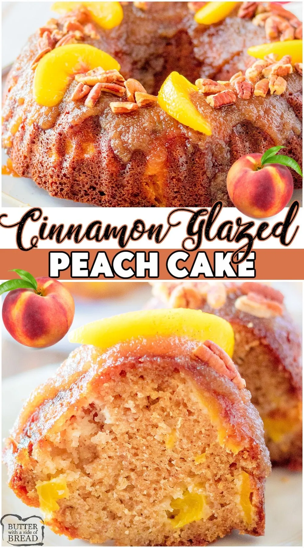 Peach Cake with Cinnamon Glaze