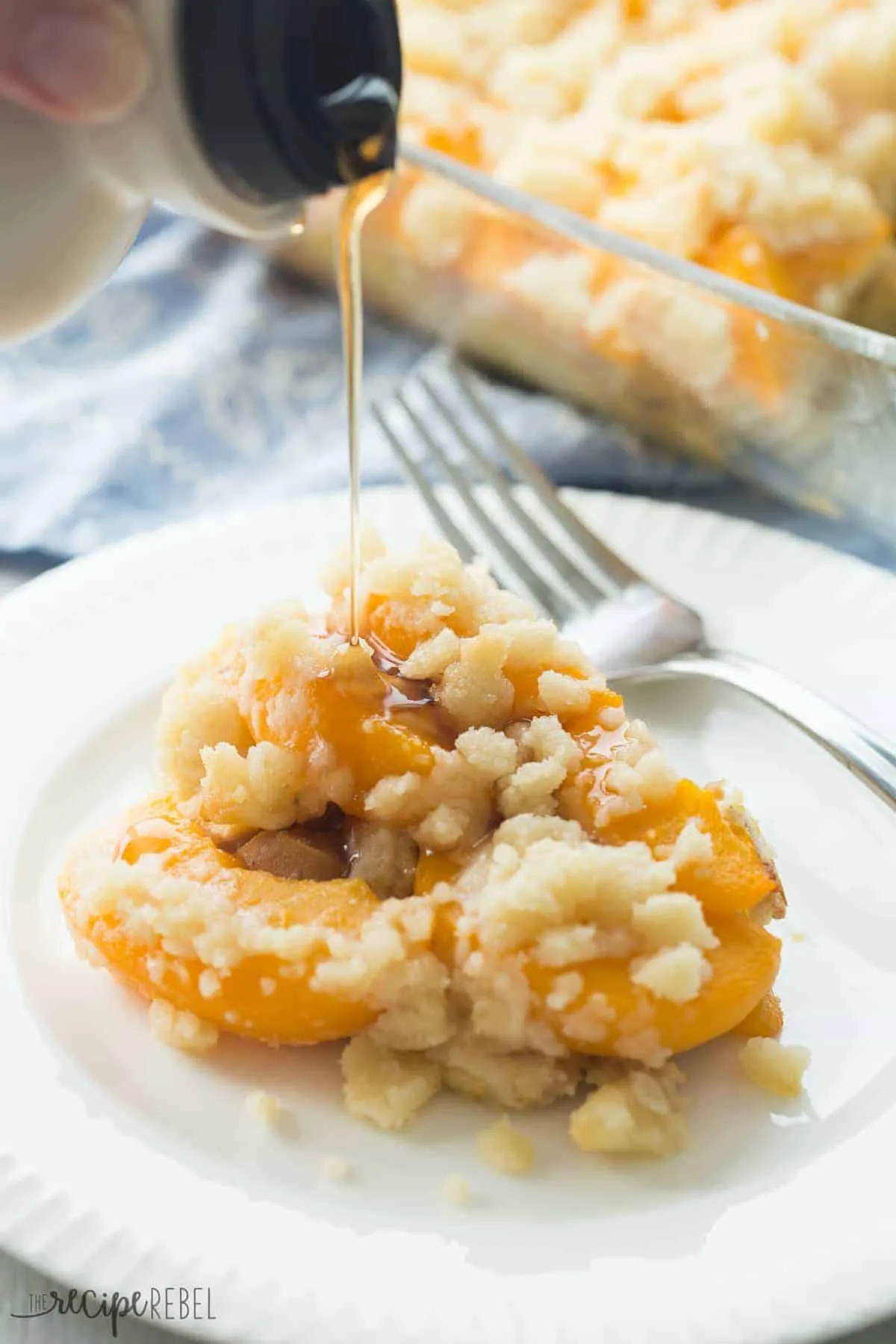 Peach Cobbler Overnight French Toast Casserole