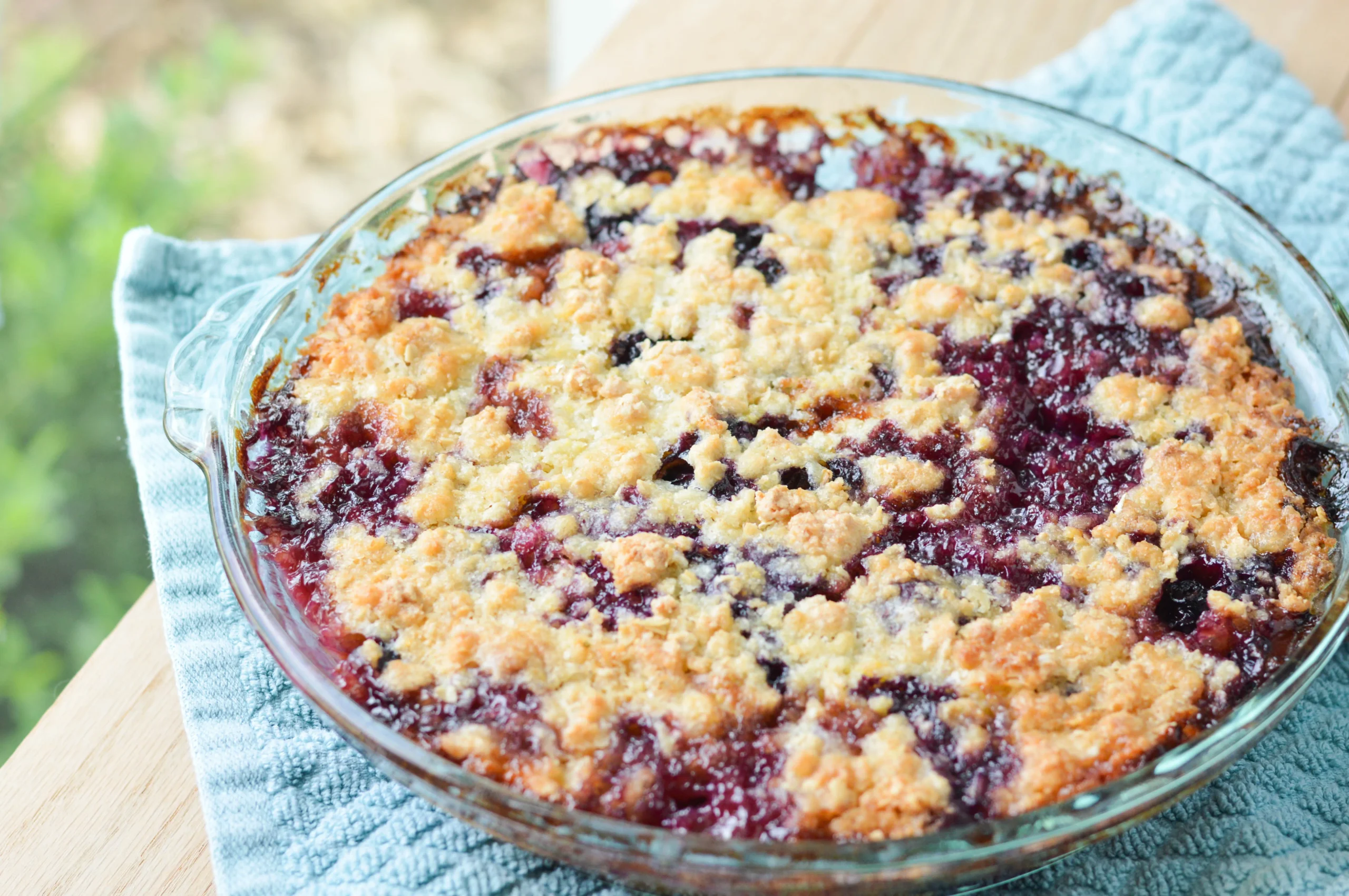 Peach and Blueberry Crumbles