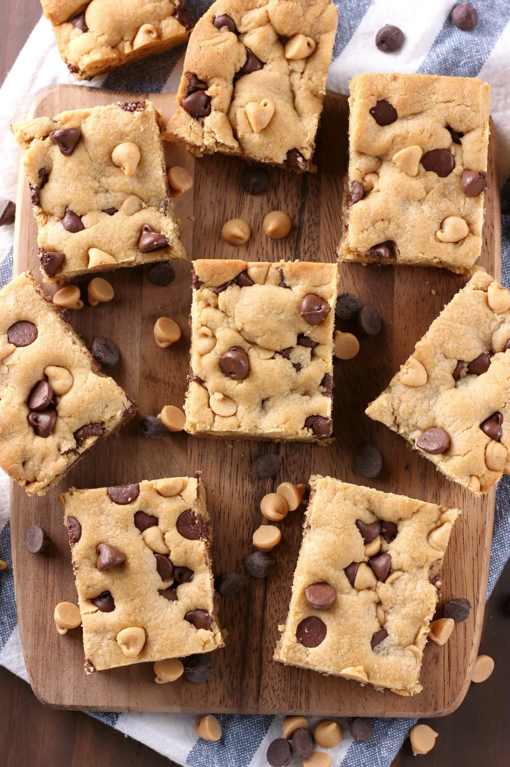 Peanut Butter Chocolate Chip Cookie Skillet Brownie Bars